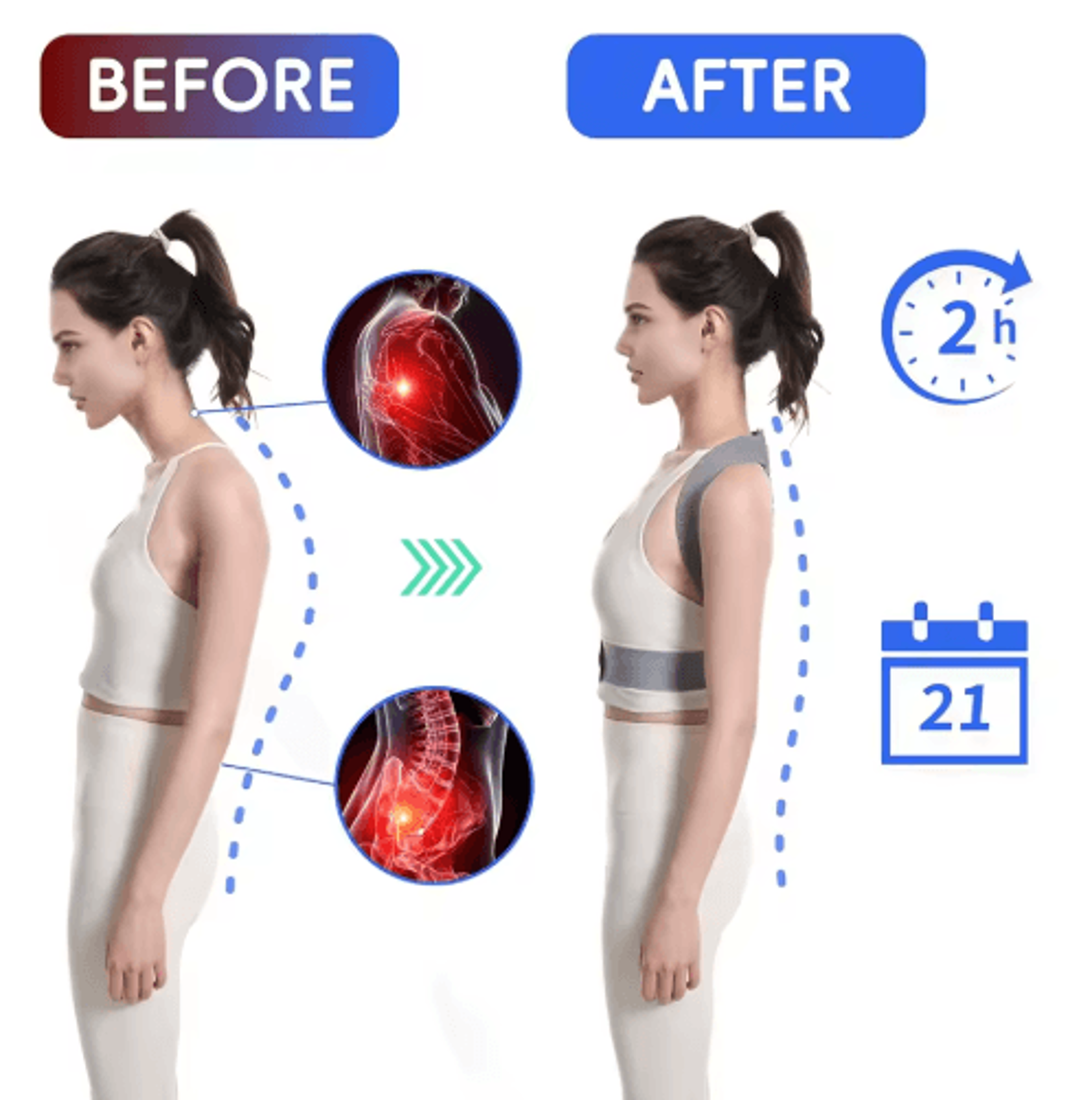 Adjustable Posture Corrector For Men  Women  Upper Back Brace With Shoulder  Neck Support 5