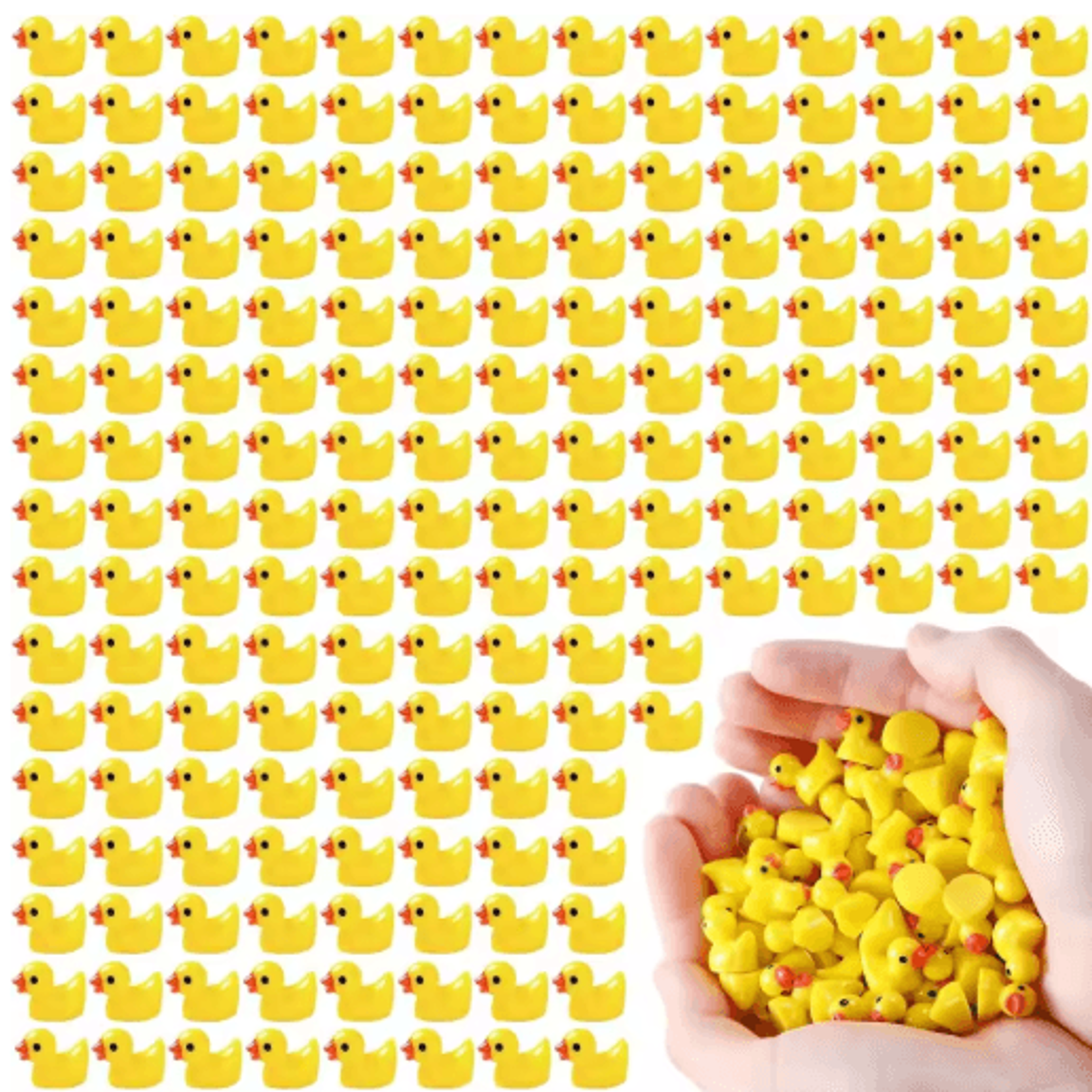 200pcs mini resin ducks – tiny yellow duck figures for fairy gardens & crafts