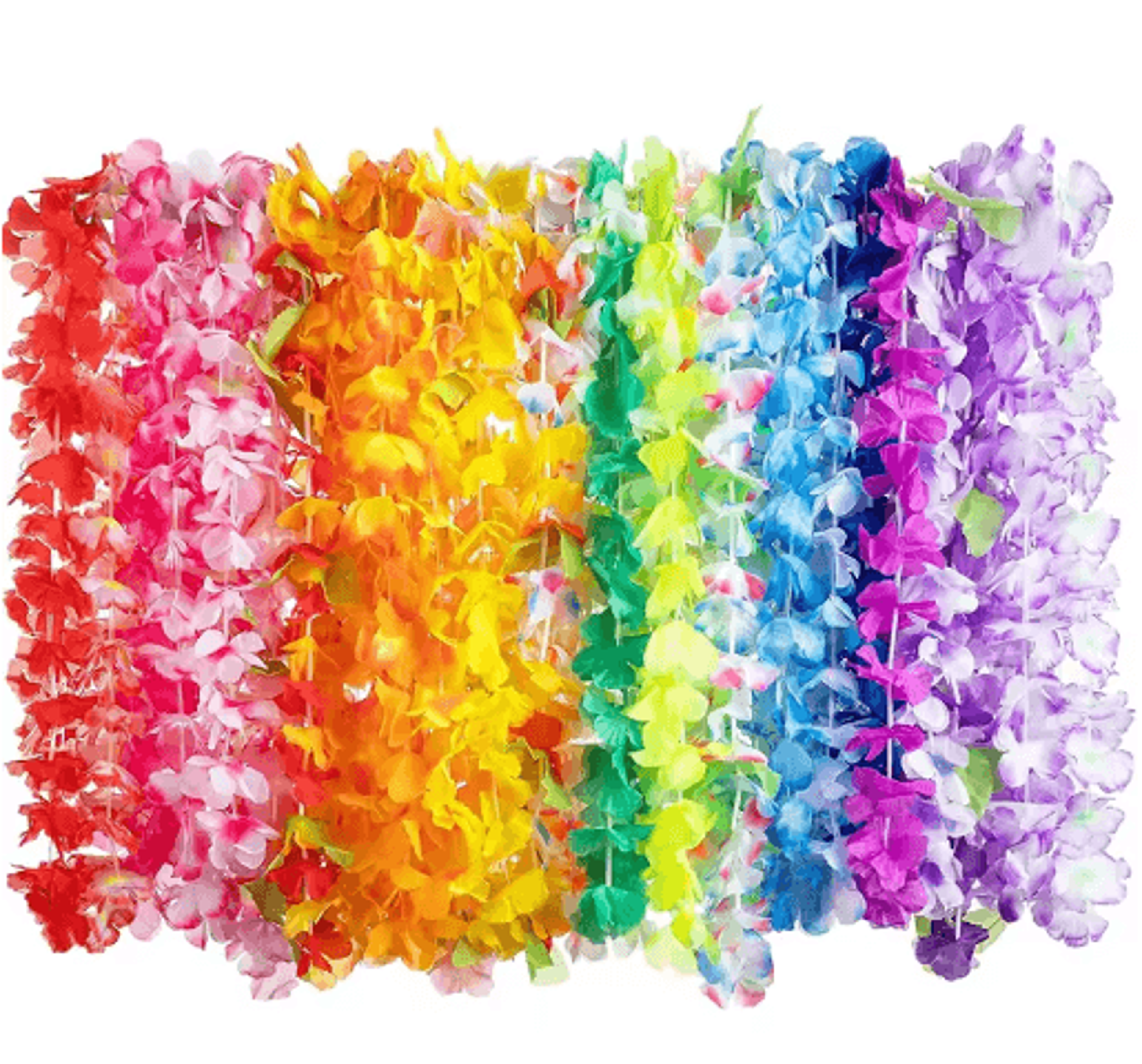 10/20/50pcs hawaiian flower leis – tropical luau party necklaces