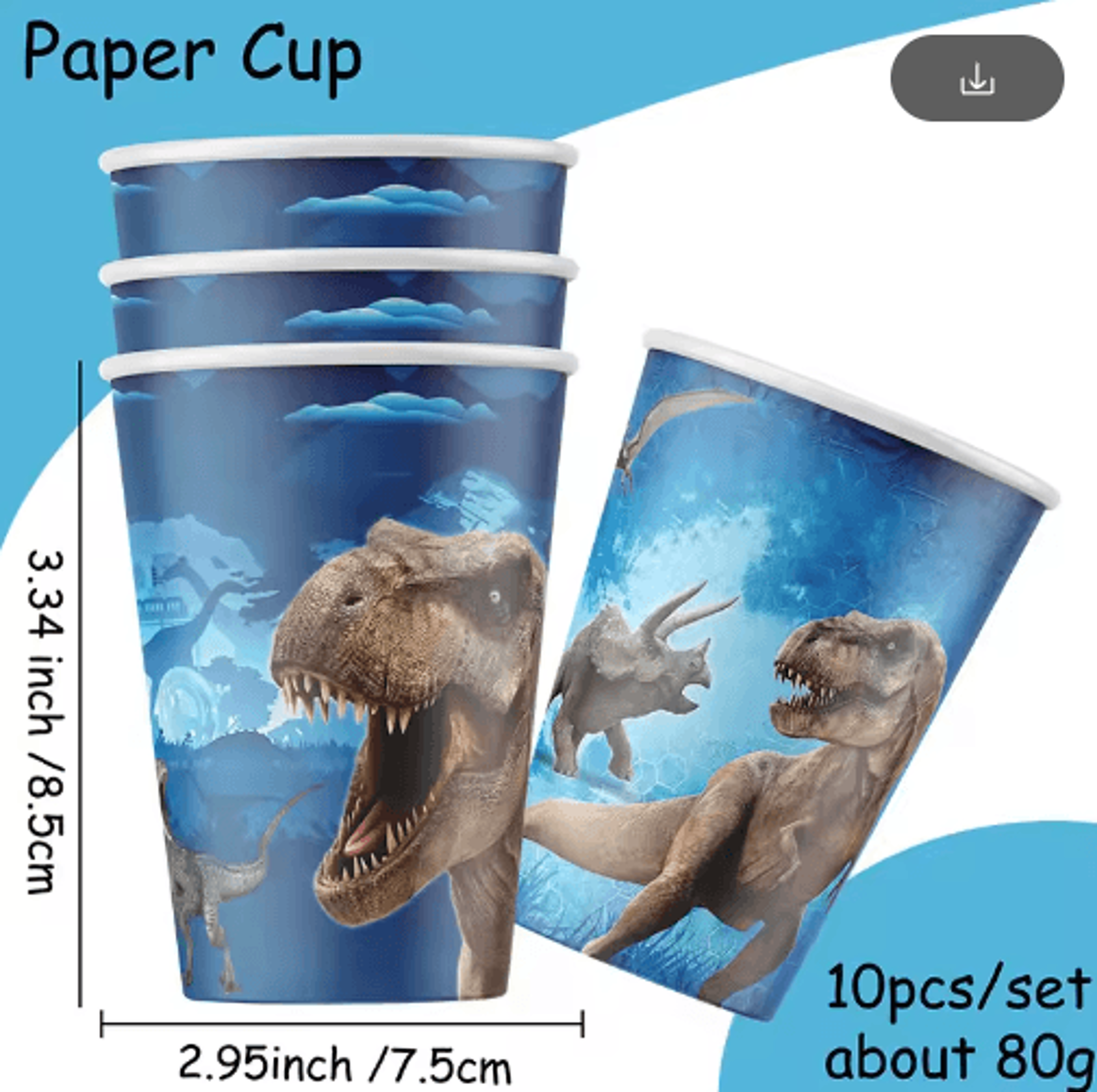 Jurassic Dinosaur Party Tableware Set With Plates Cups And Napkins 26