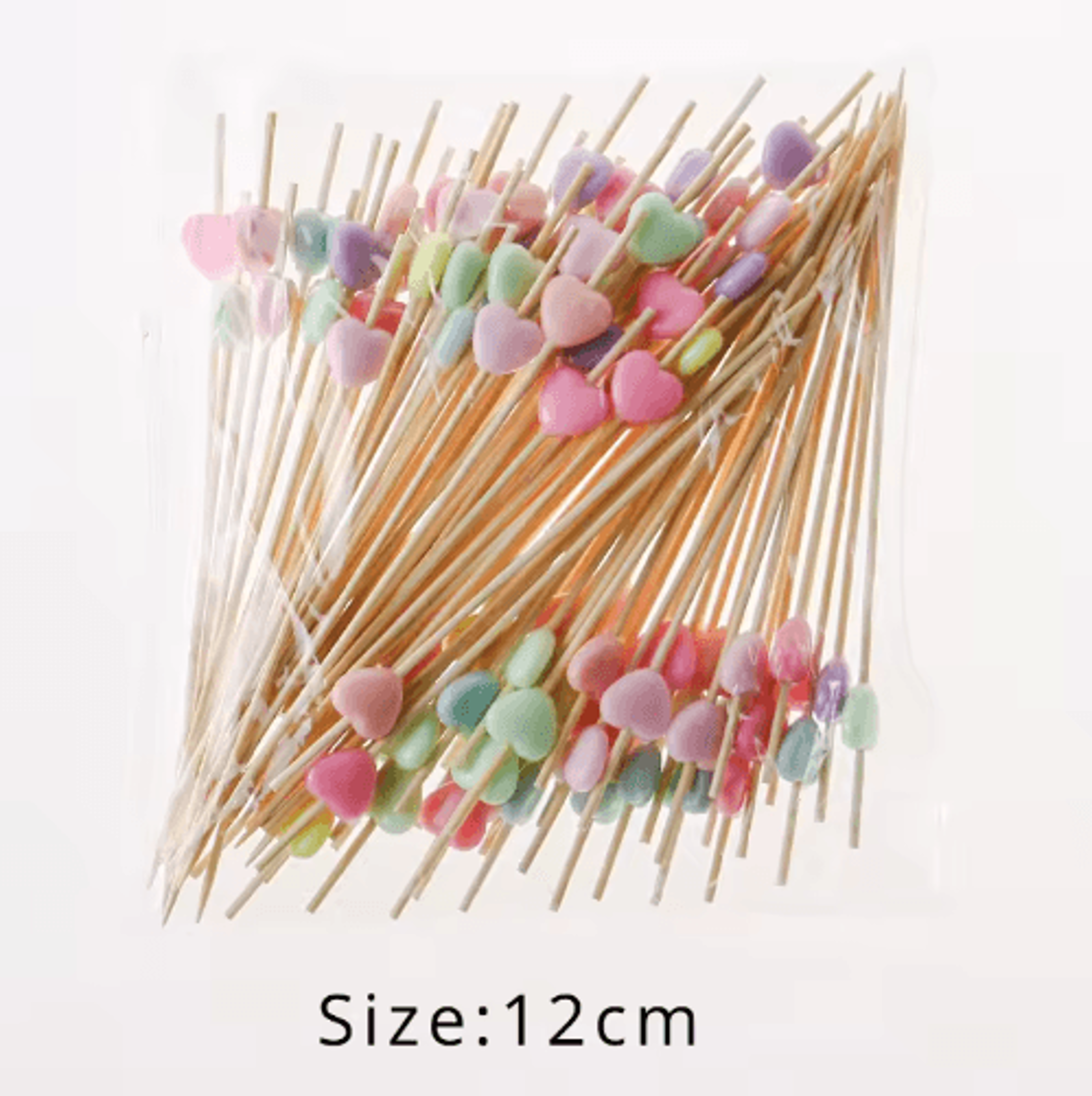 50100Piece Red Heart Bamboo Fruit Picks For Parties And Appetizers 4