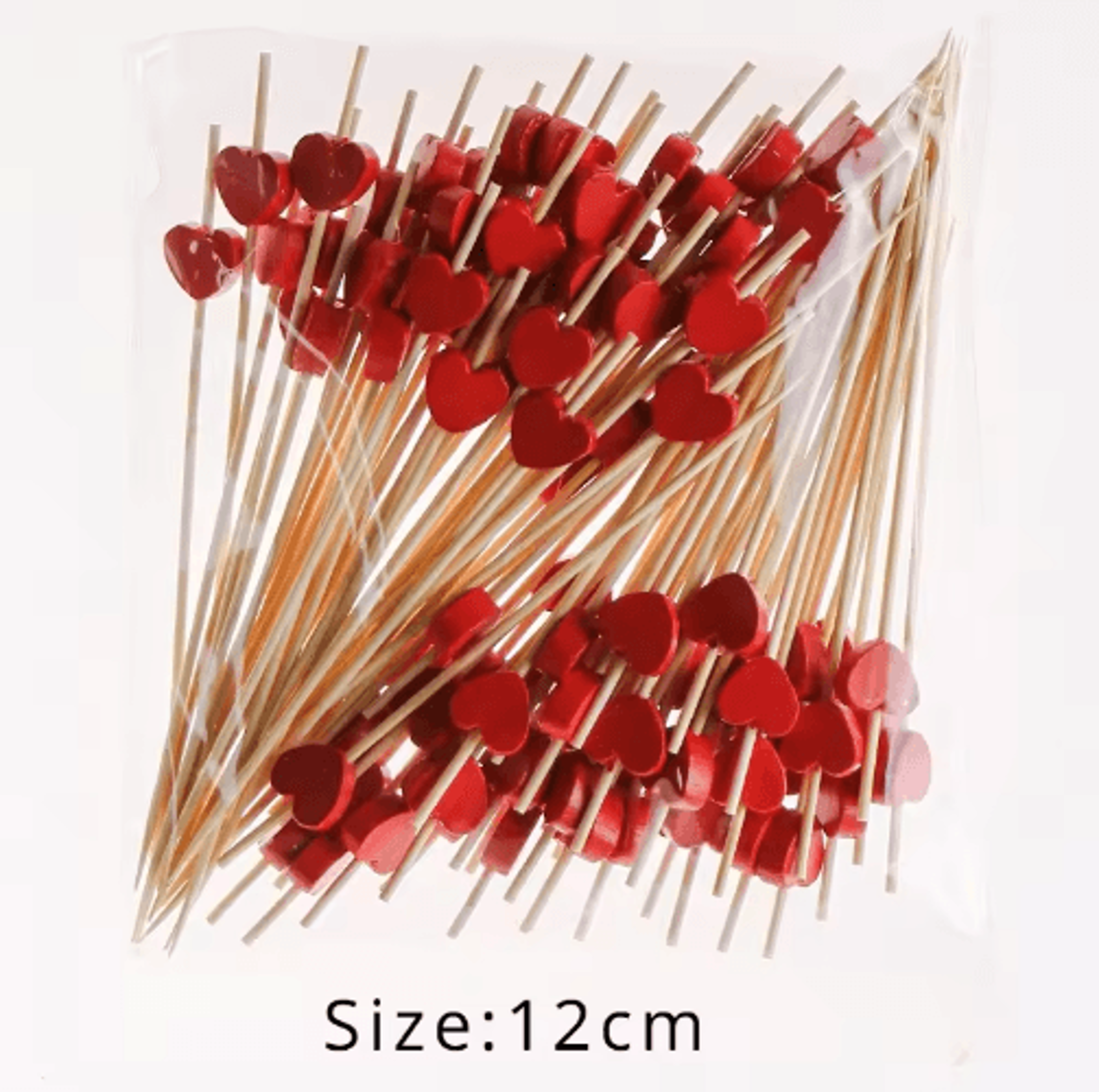 50100Piece Red Heart Bamboo Fruit Picks For Parties And Appetizers 7