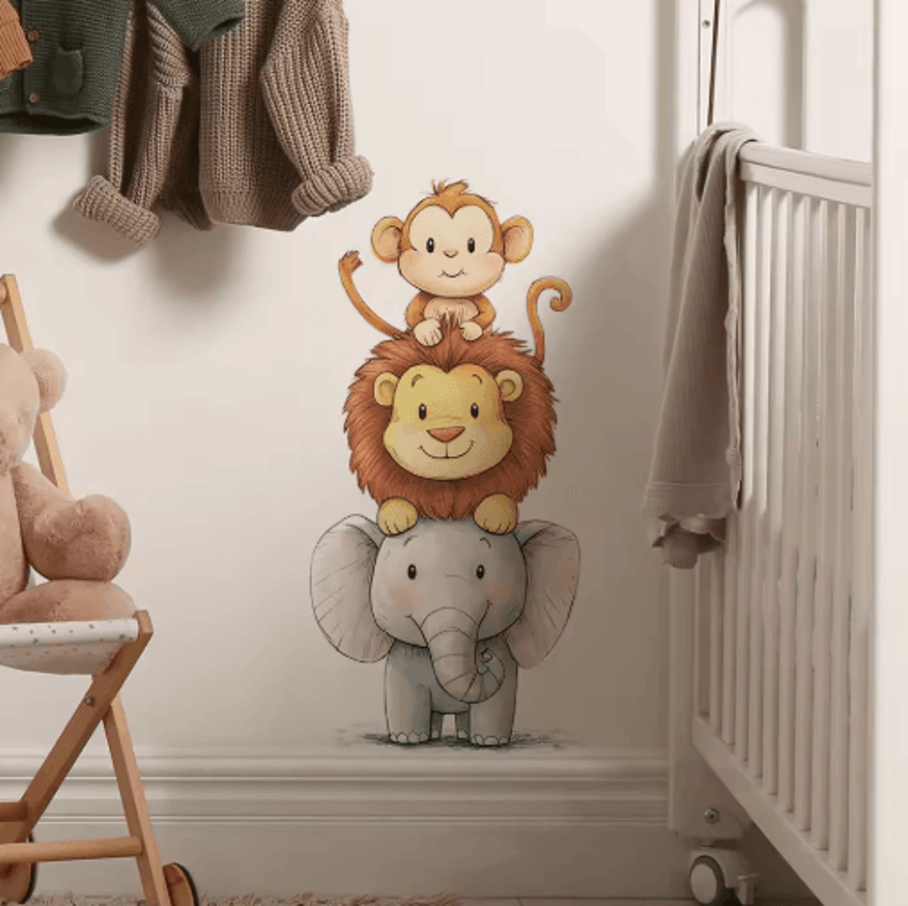 cute forest animal wall stickers for kids and nursery rooms