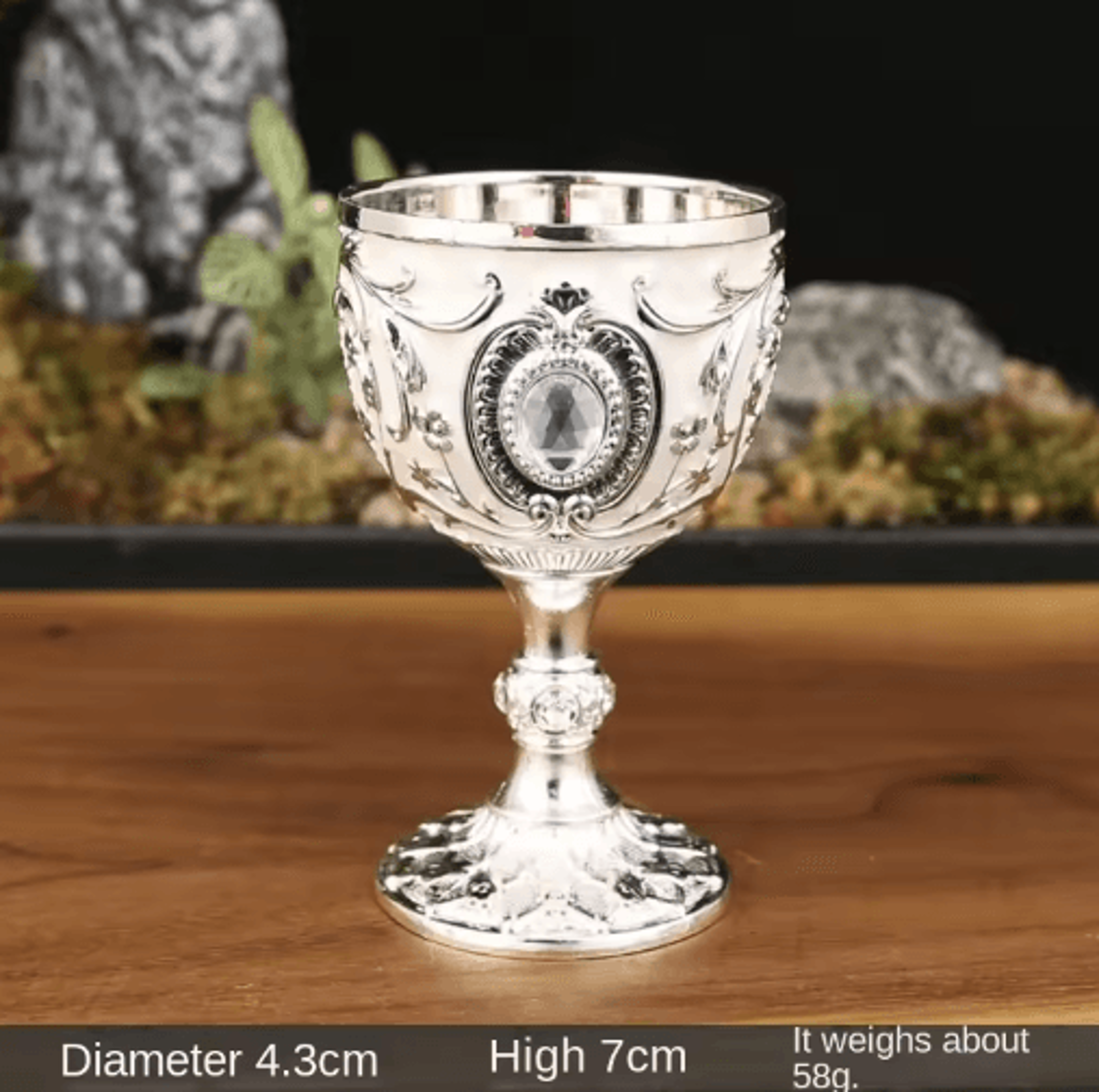 Vintage Medieval Holy Grail Engraved Metal Goblet 5