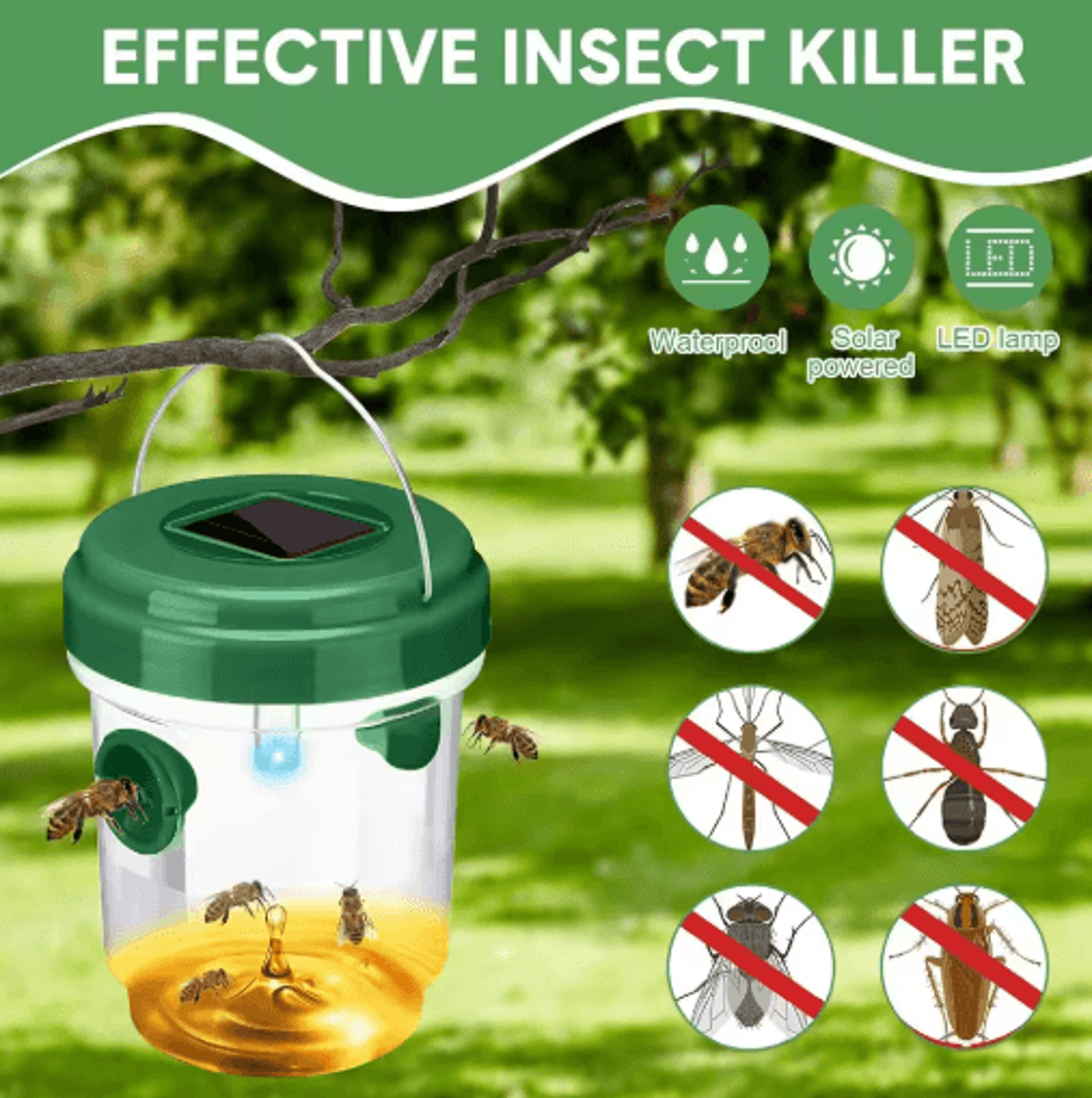 110PCS Reusable Hanging Wasp And Fruit Fly Traps 7