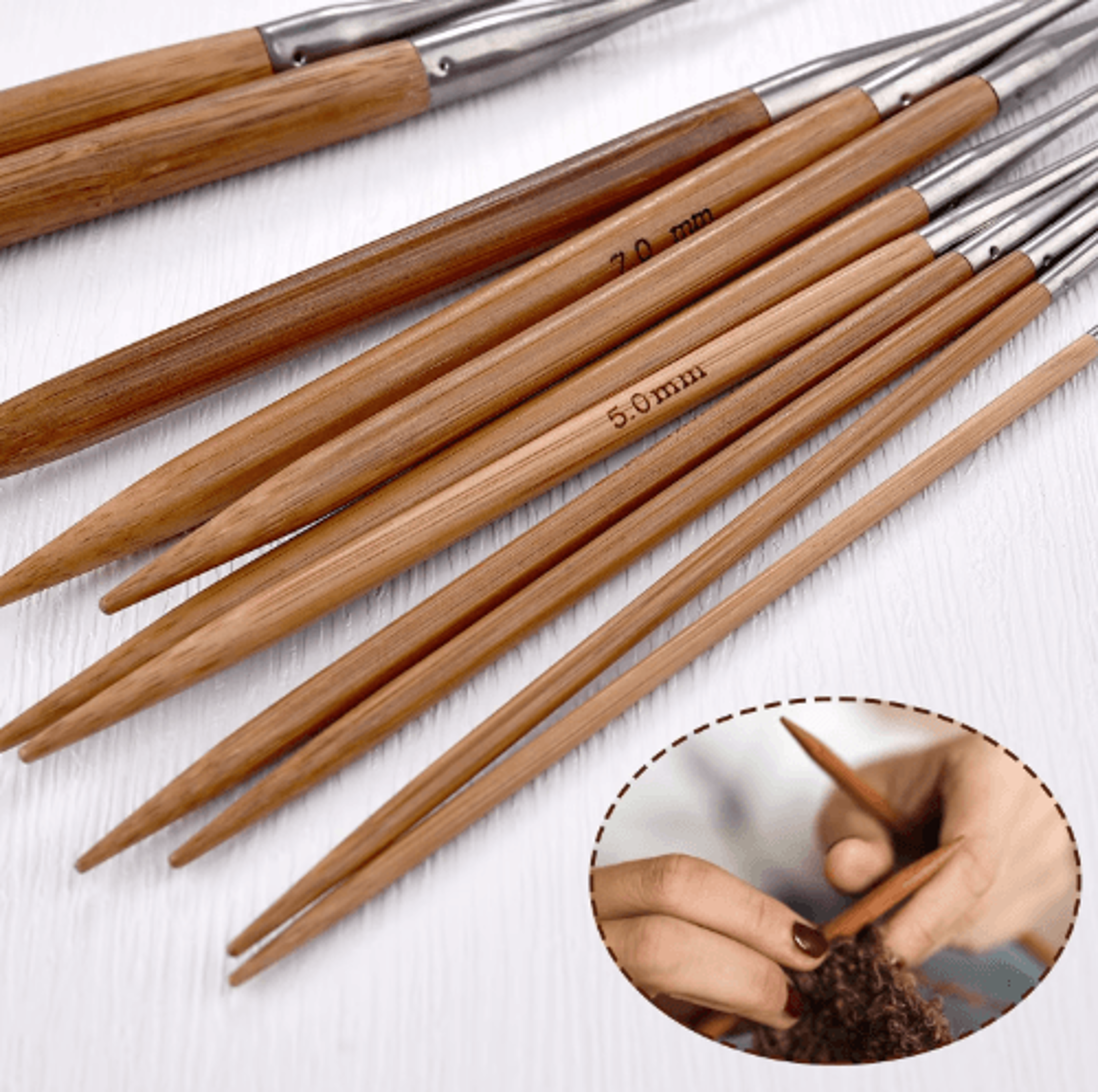 310mm Bamboo Circular Knitting Needles 16