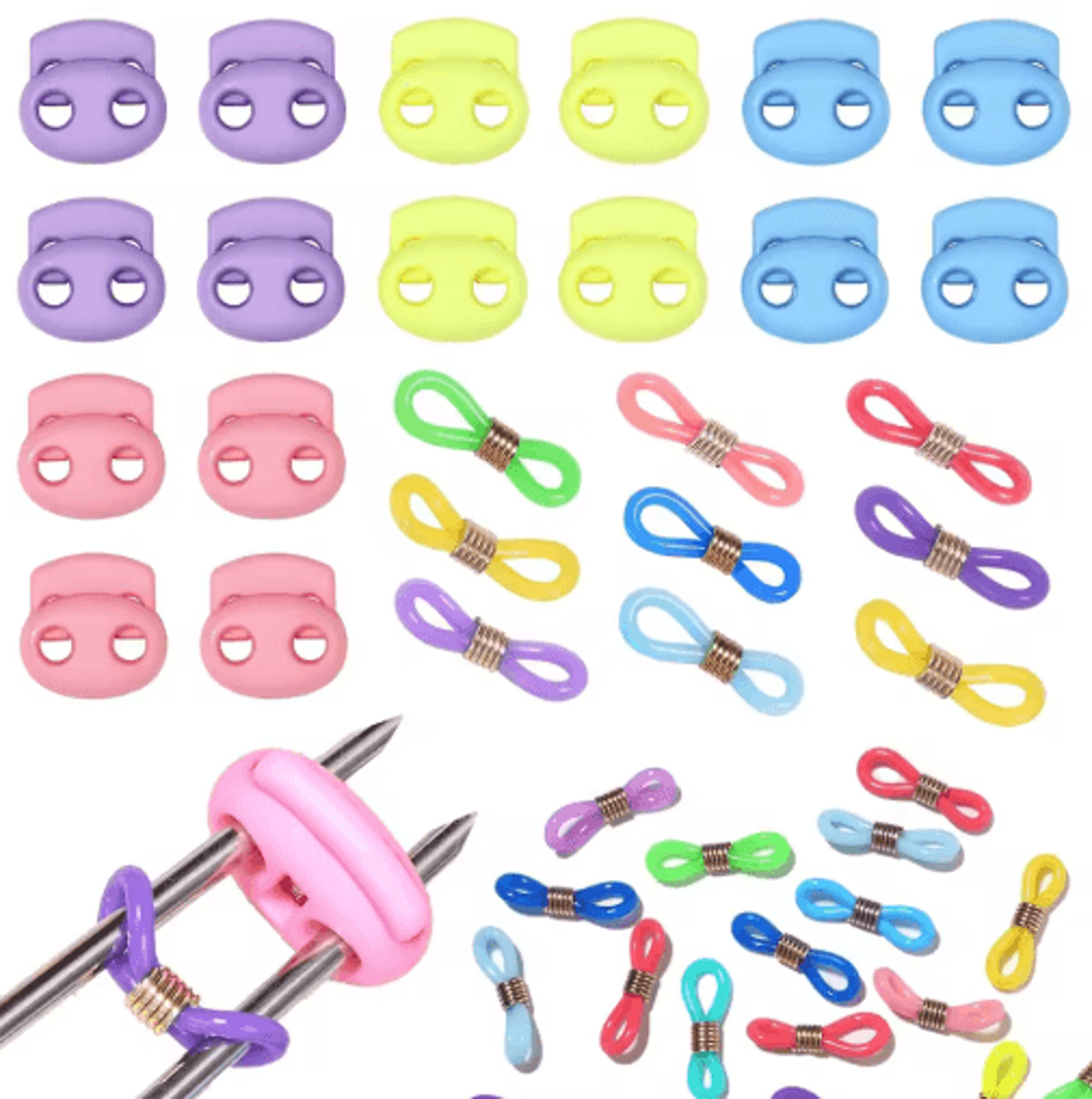 32pcs silicone knitting needle stoppers