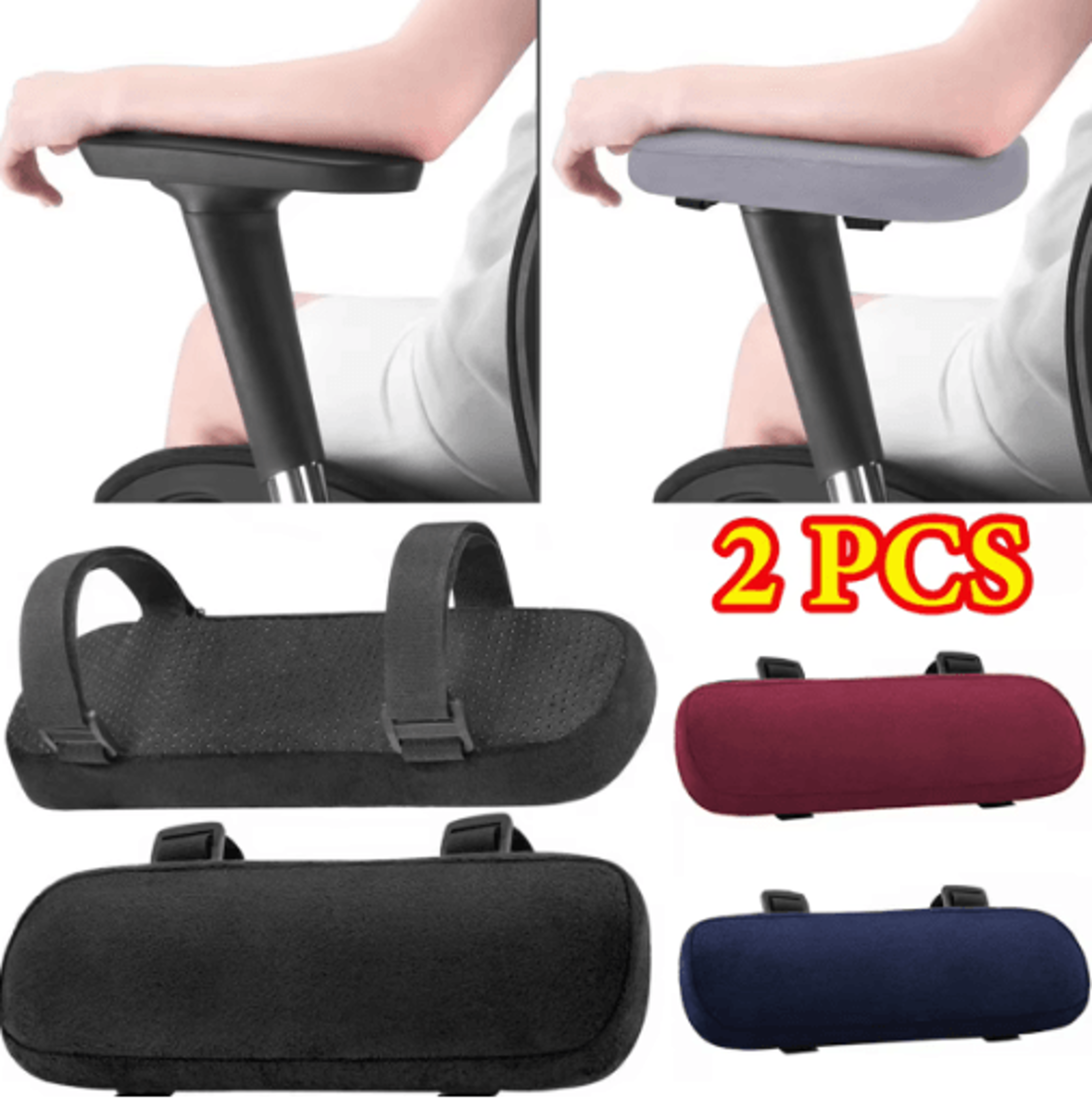 soft chair armrest cushions – removable washable elbow pads 1/2pcs