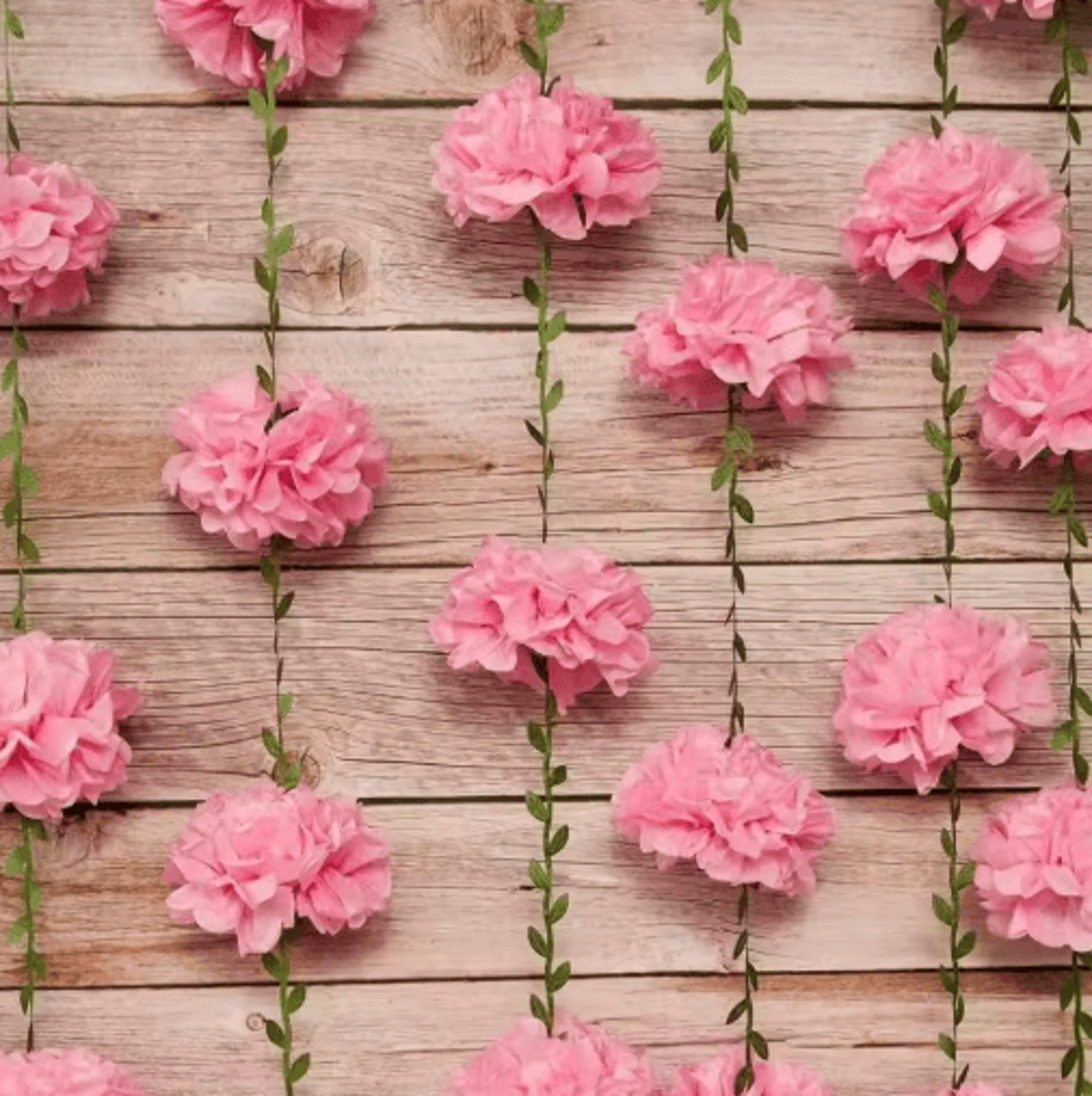 25m Tissue Paper Pom Pom Flower Garland 2