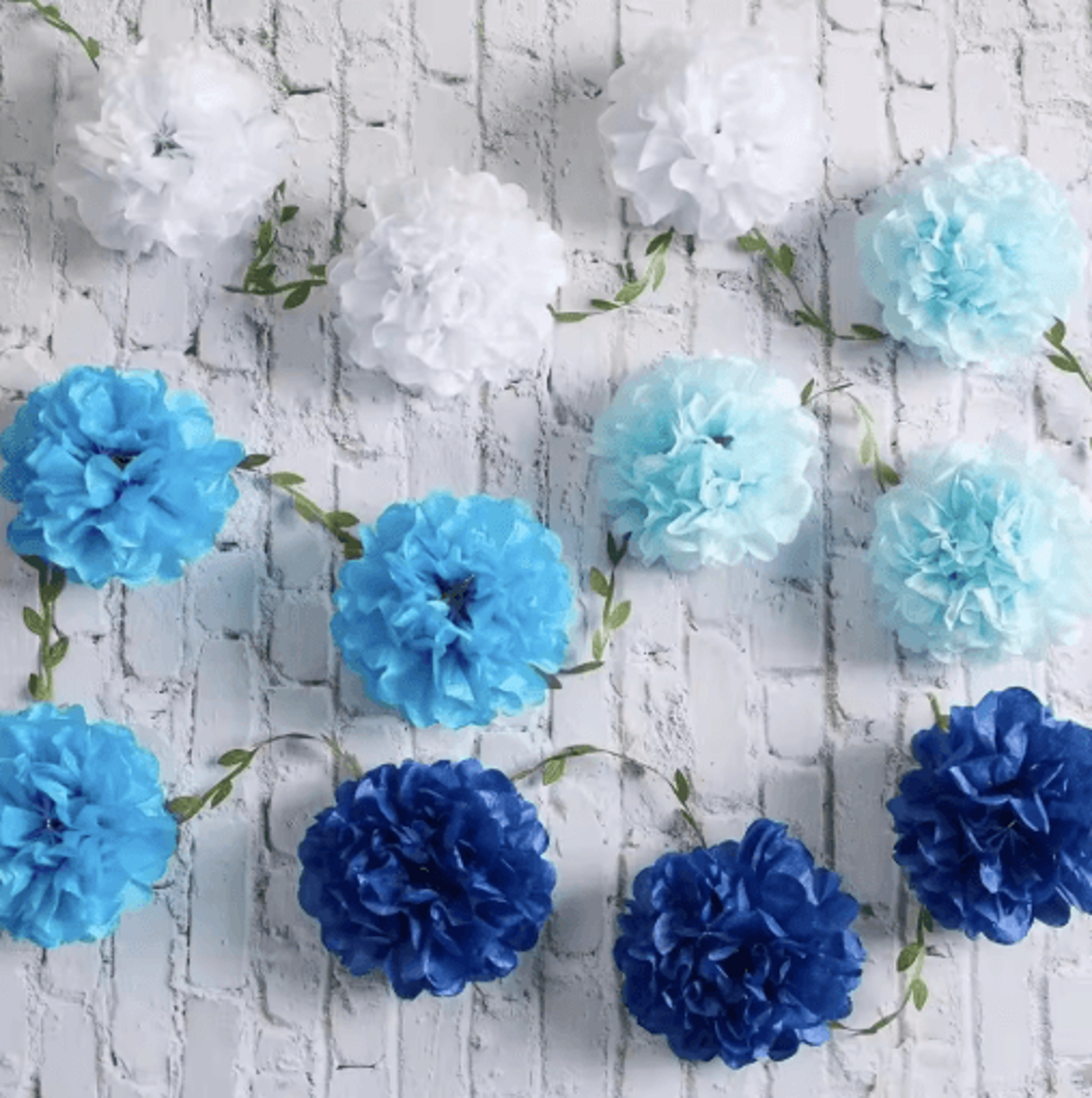 25m Tissue Paper Pom Pom Flower Garland 1
