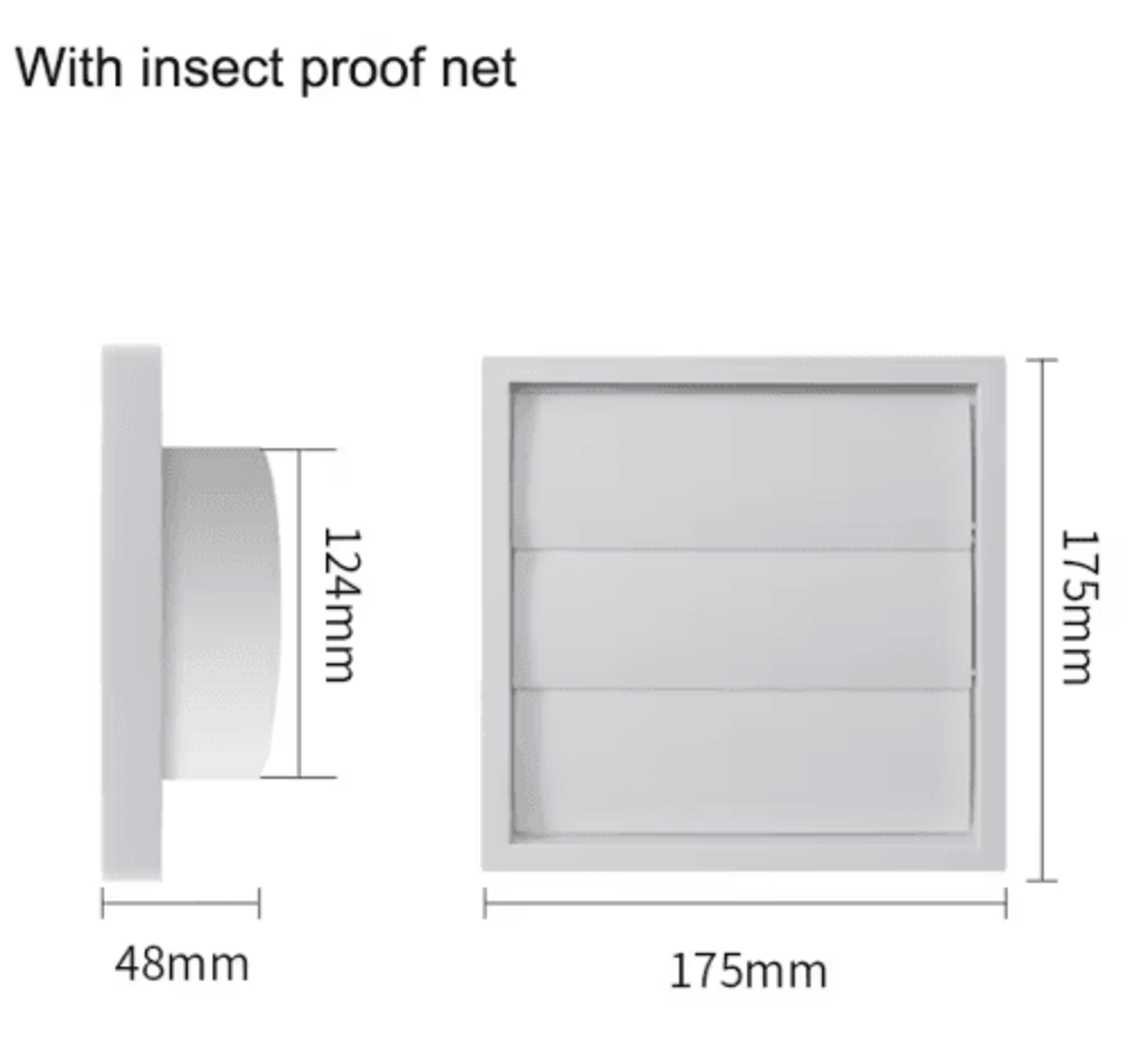 White OneWay Exhaust Vent Cover Grille With Screen 4