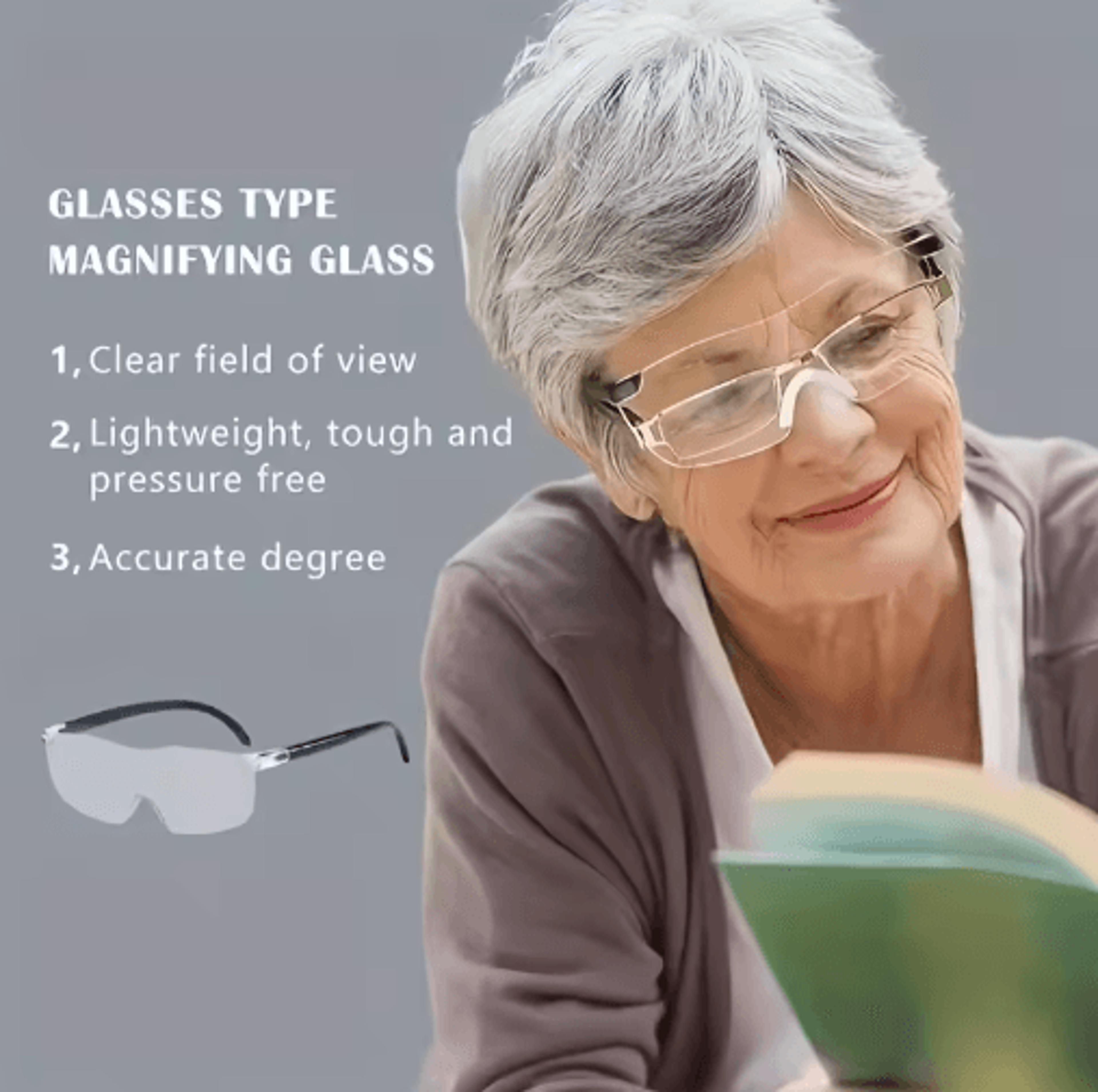 Portable 3X Frameless Handheld Magnifying Glass 2