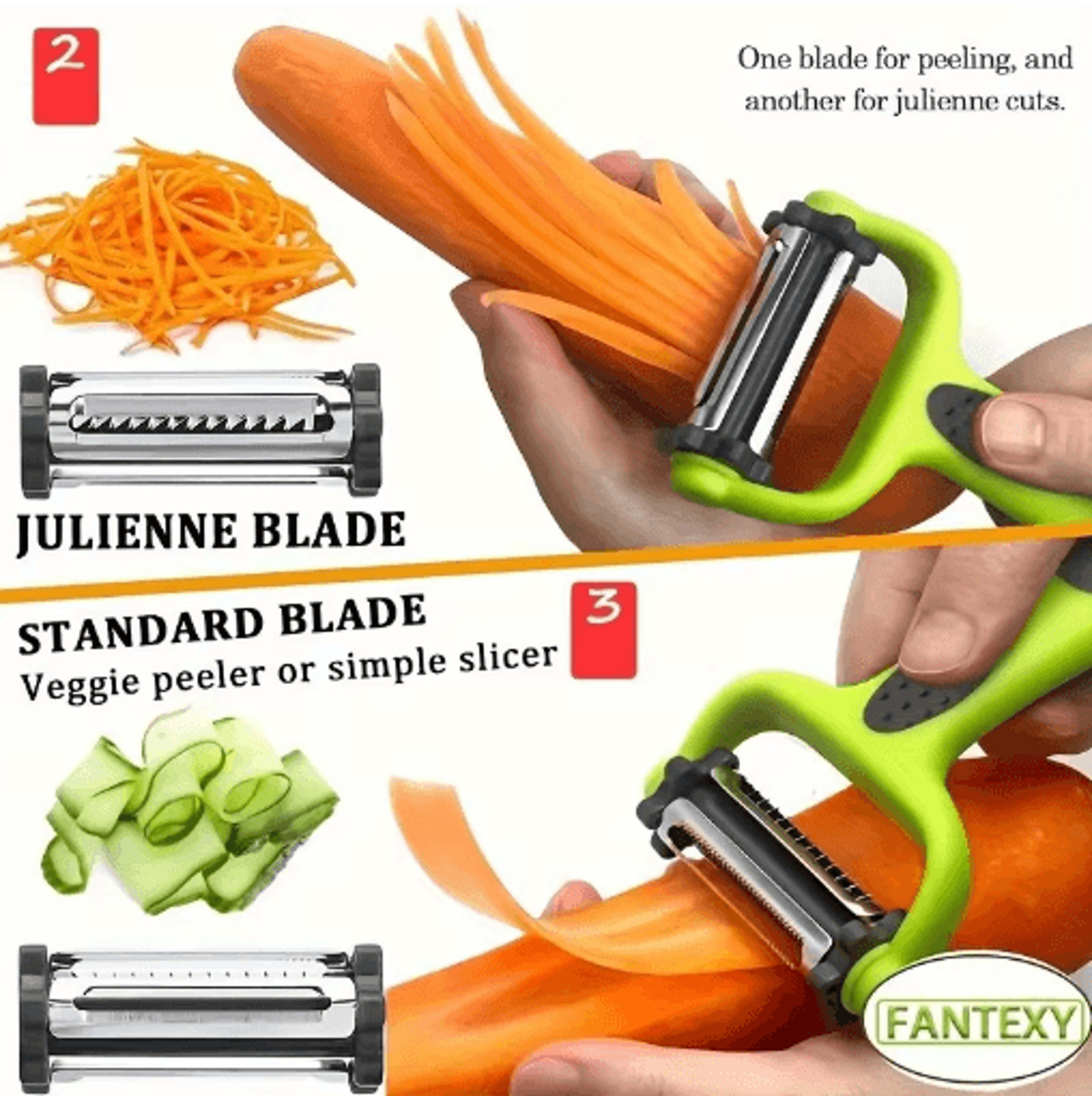 3in1 Fruit  Vegetable Peeler Grater And Shredder 4