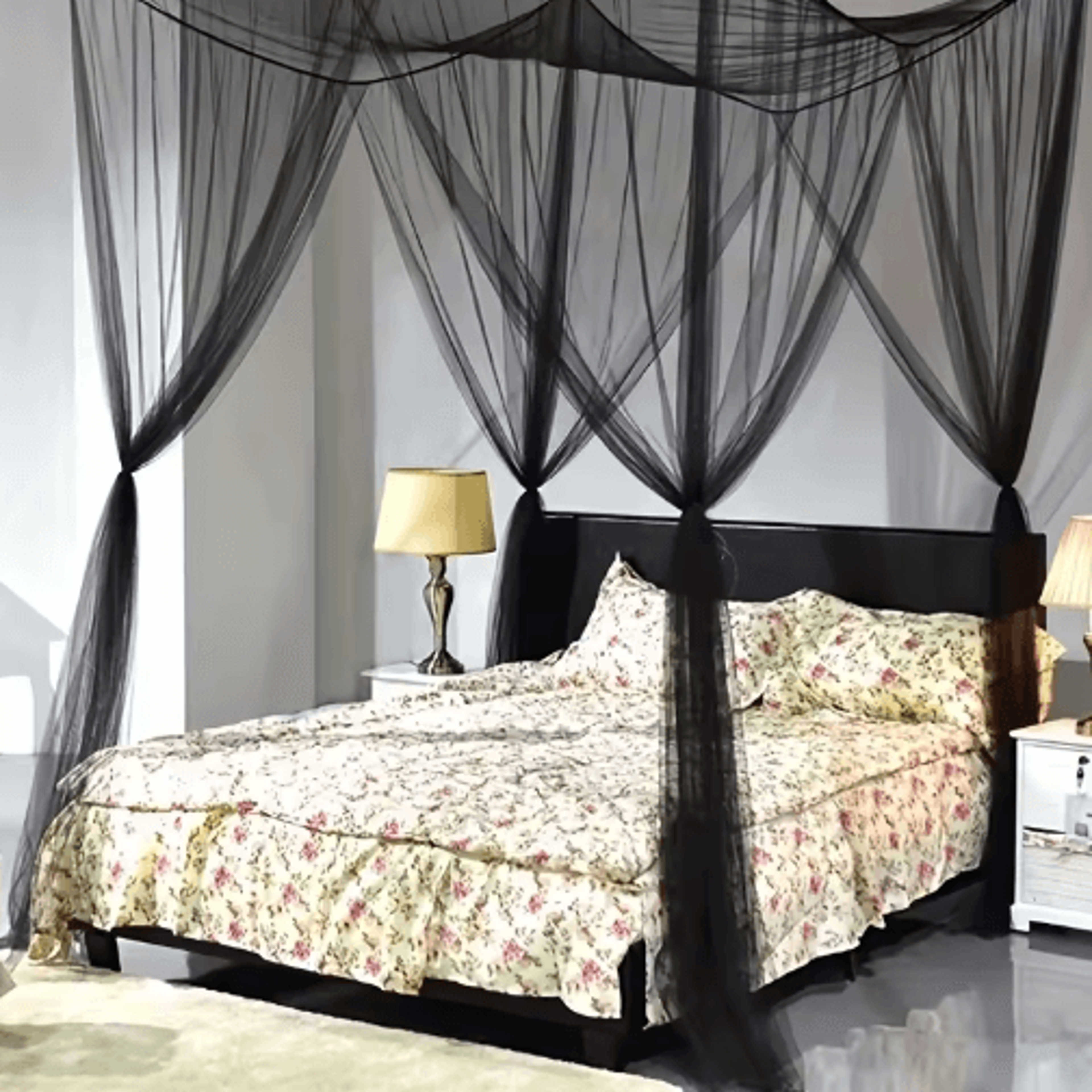 FloortoCeiling Quadrangle Mosquito Net Bed Curtain 5