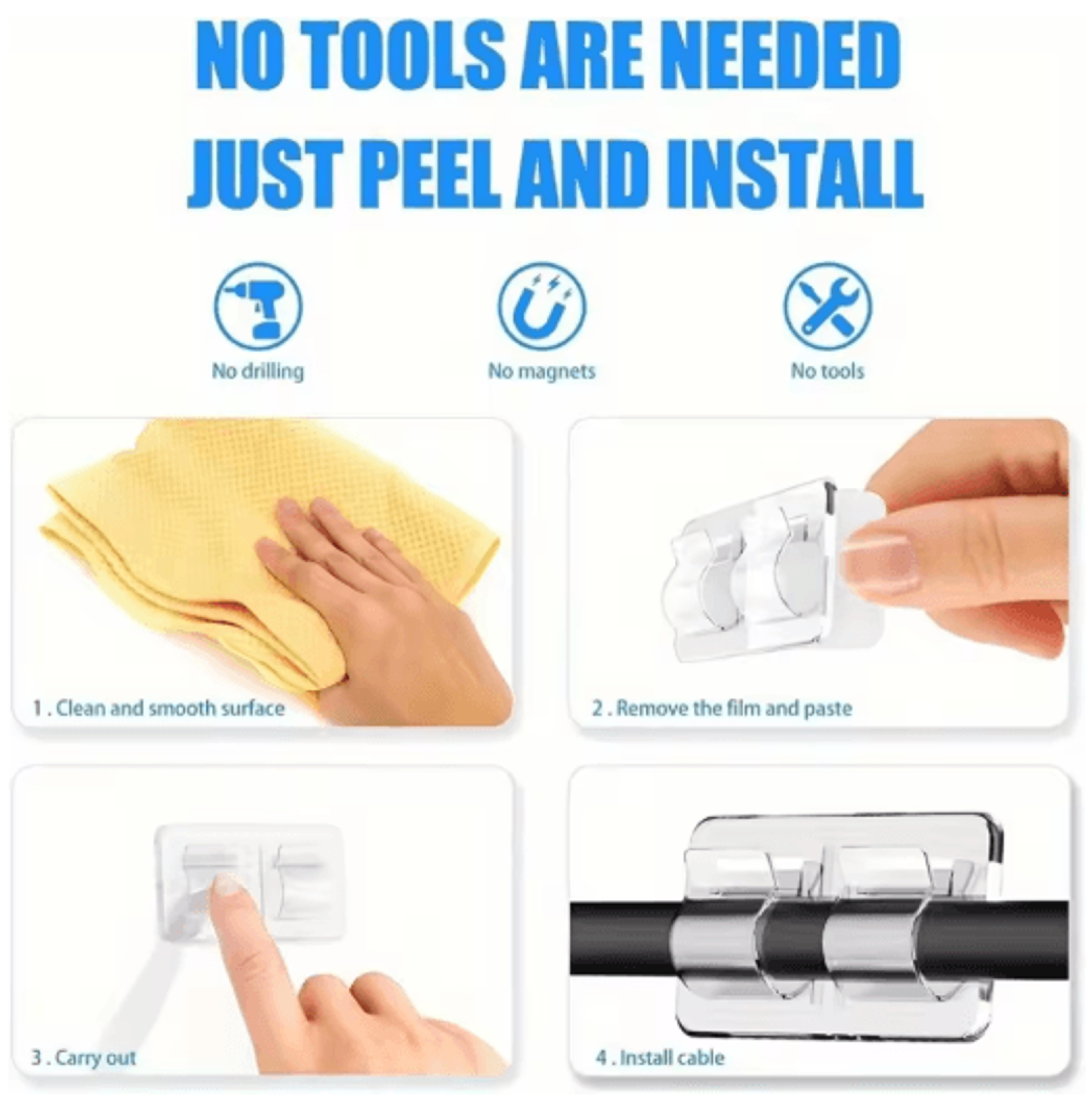 410Piece Clear SelfAdhesive Hooks For String Lights 3