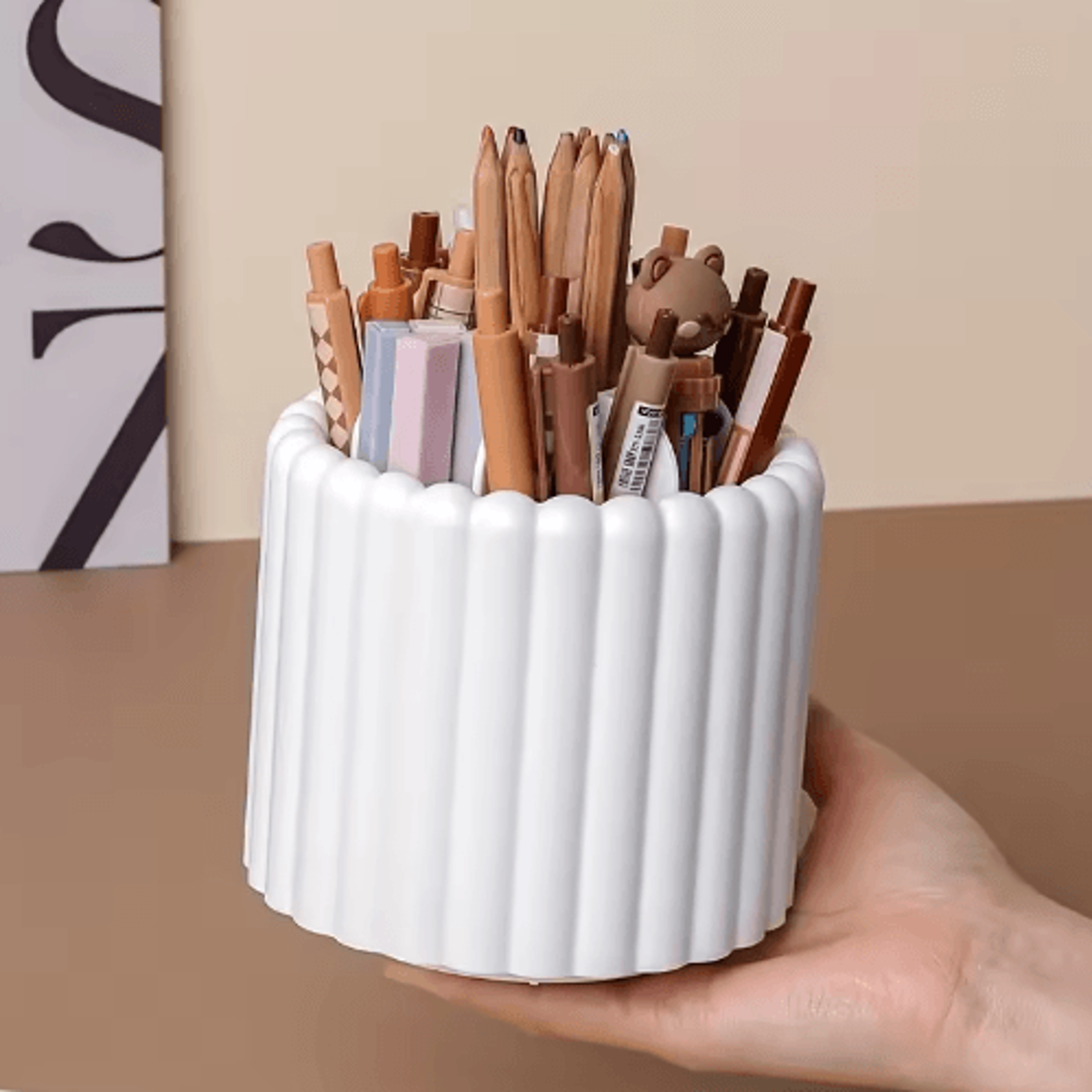 360 Rotating Desk Organizer  SpaceSaving MultiFunctional Pen  Office Supplies Holder 5