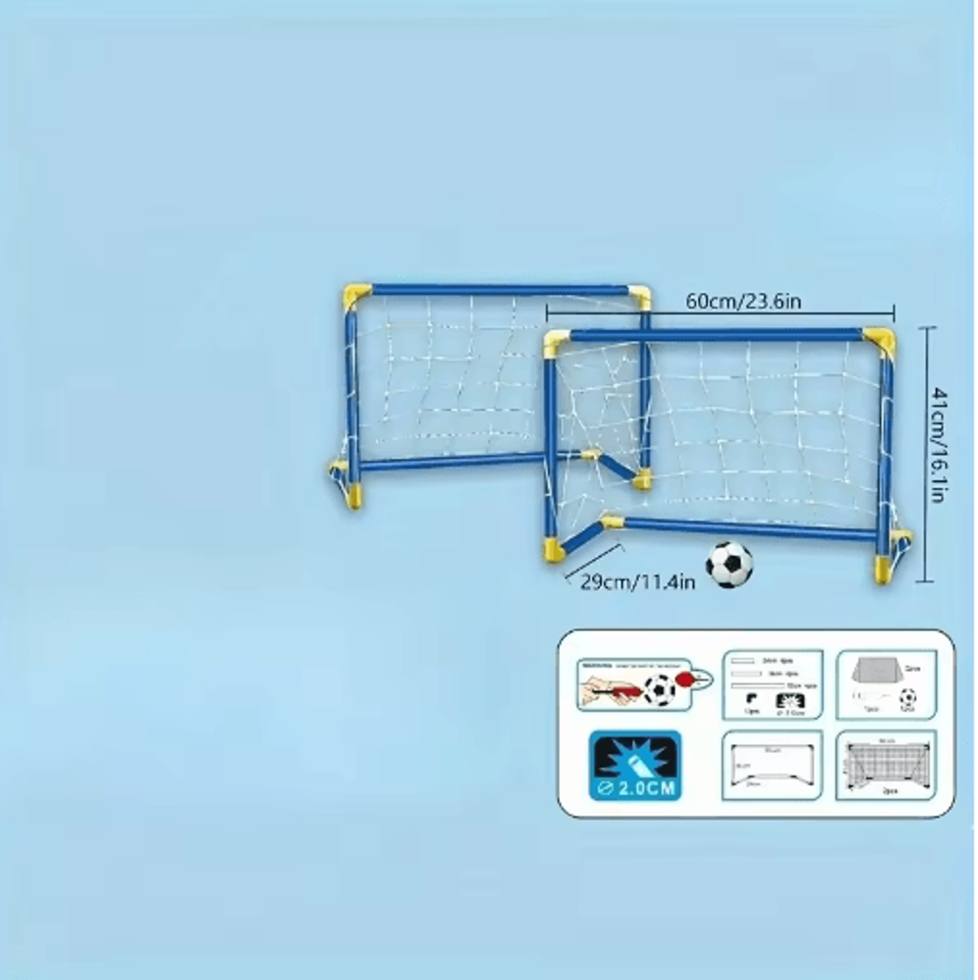 Portable Folding Soccer Goal Set  Indoor  Outdoor Football Training Net With Ball 1