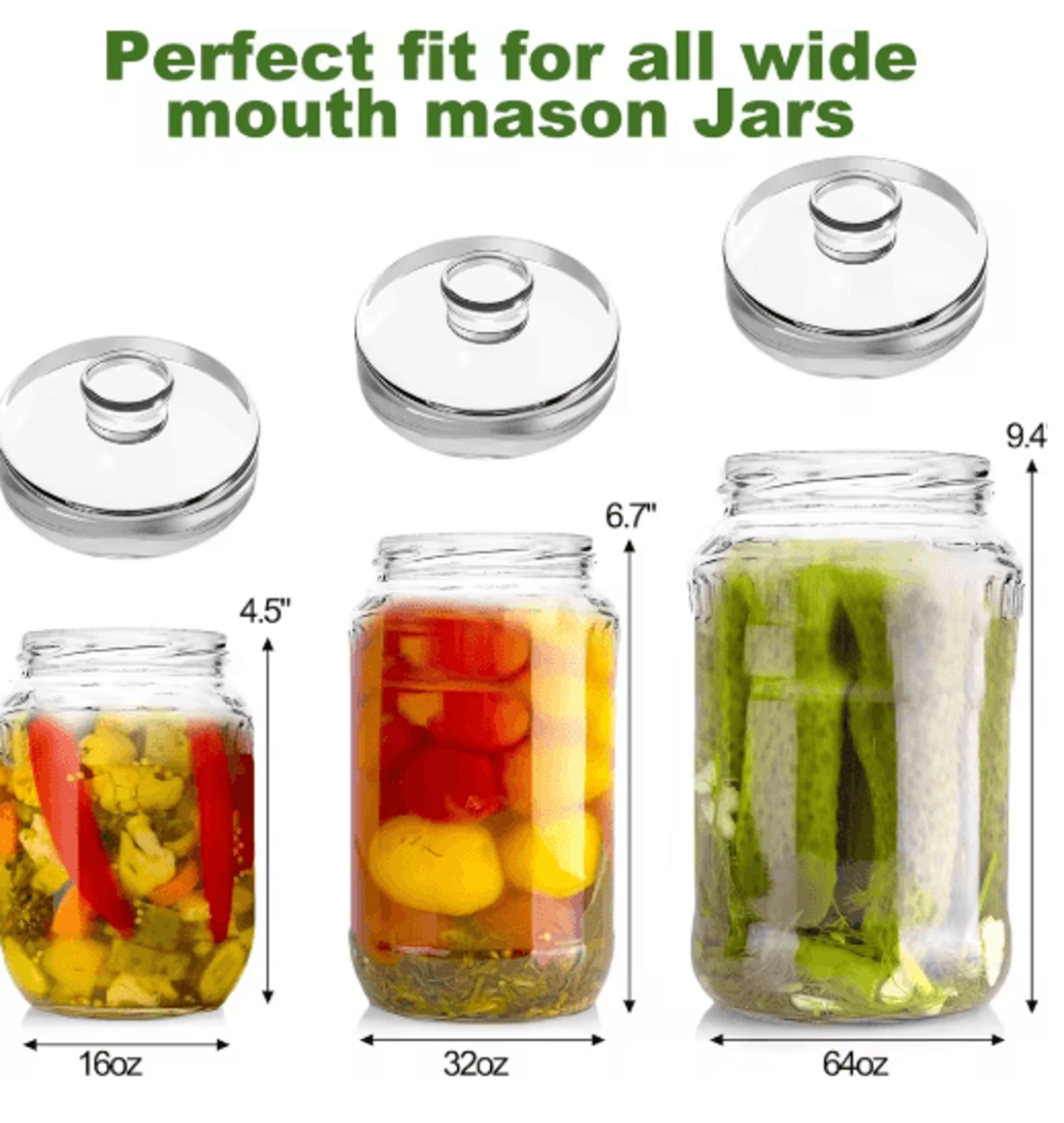 4Pcs Glass Fermentation Weights  Pickling Stones For WideMouth Mason Jars 3