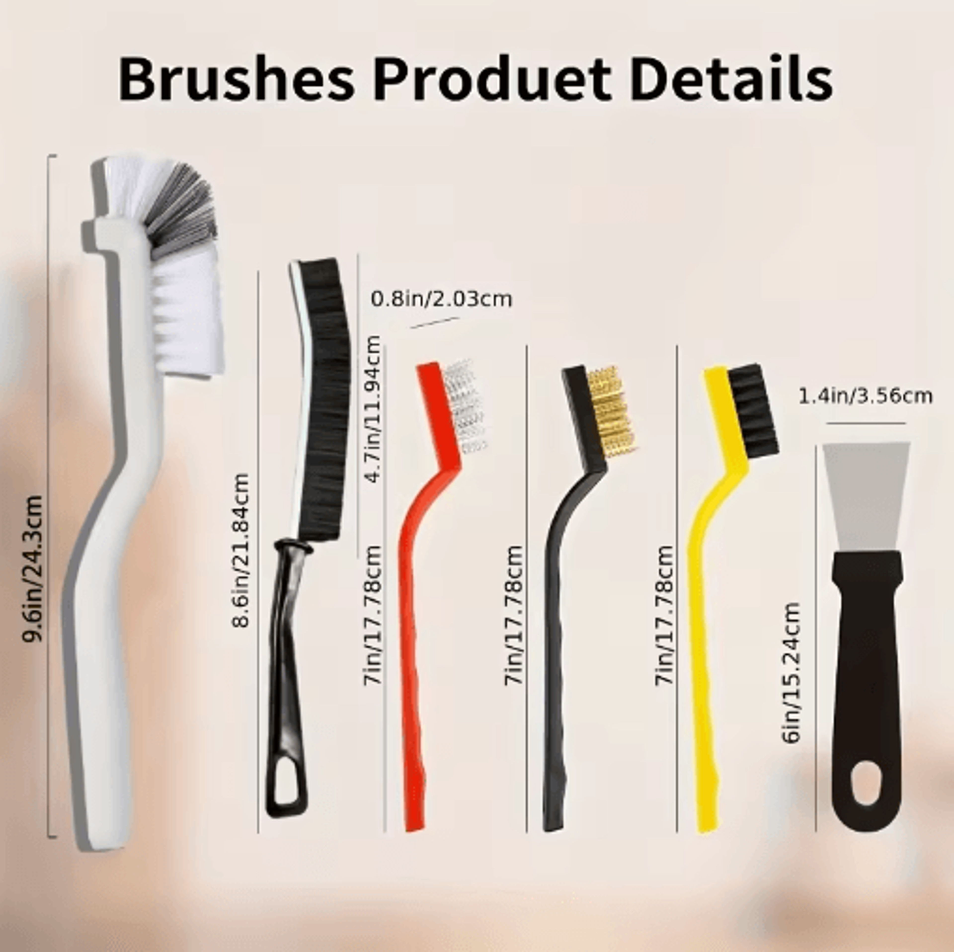 11Pcs MultiPurpose Cleaning Brush Set  Long Handle Brushes For Tight Spaces 5