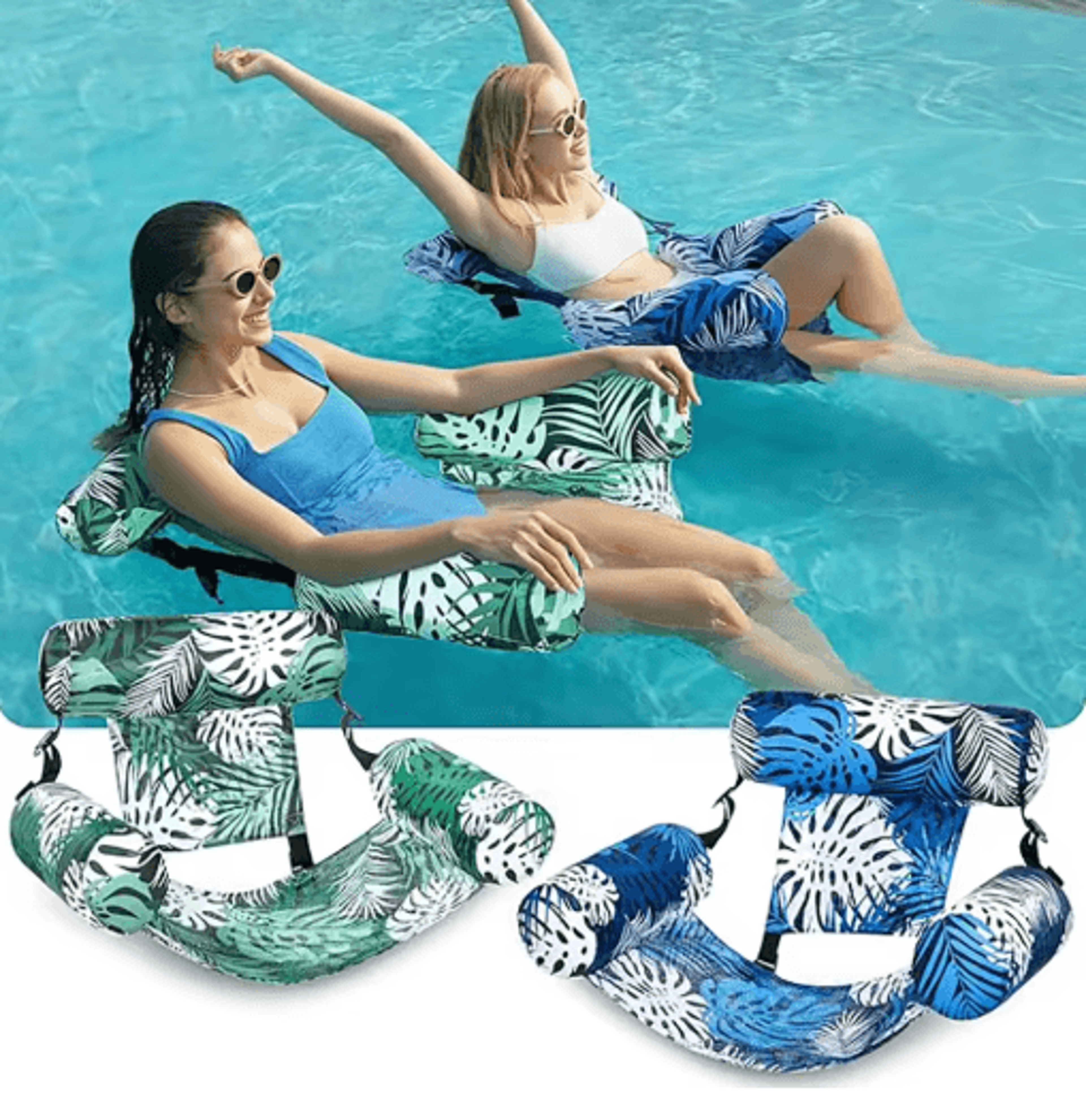 adult inflatable floating lounge chair – foldable portable pool float for summer