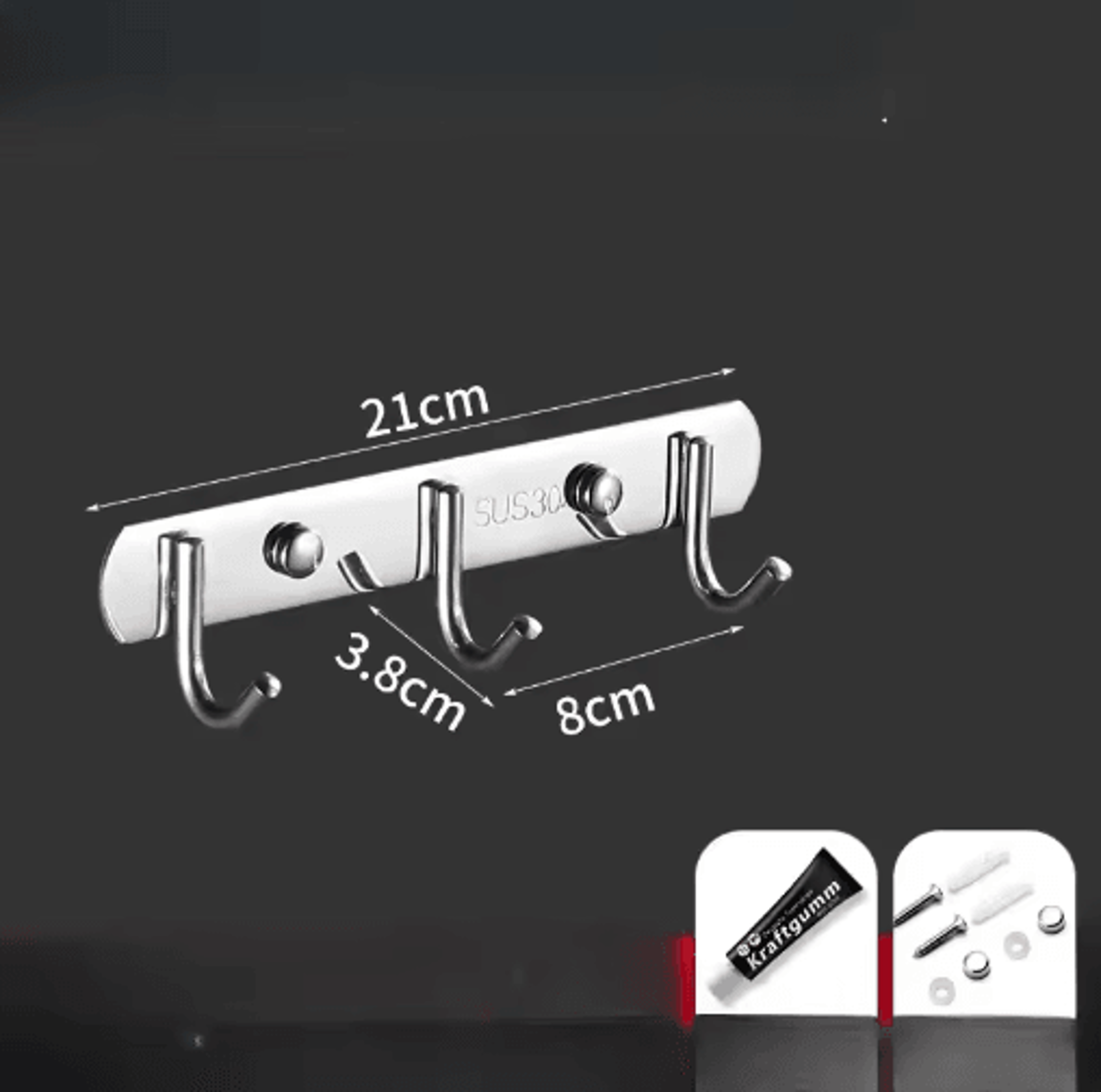 Stainless Steel PunchFree Hooks  Multipurpose Bathroom  Kitchen Hangers 7