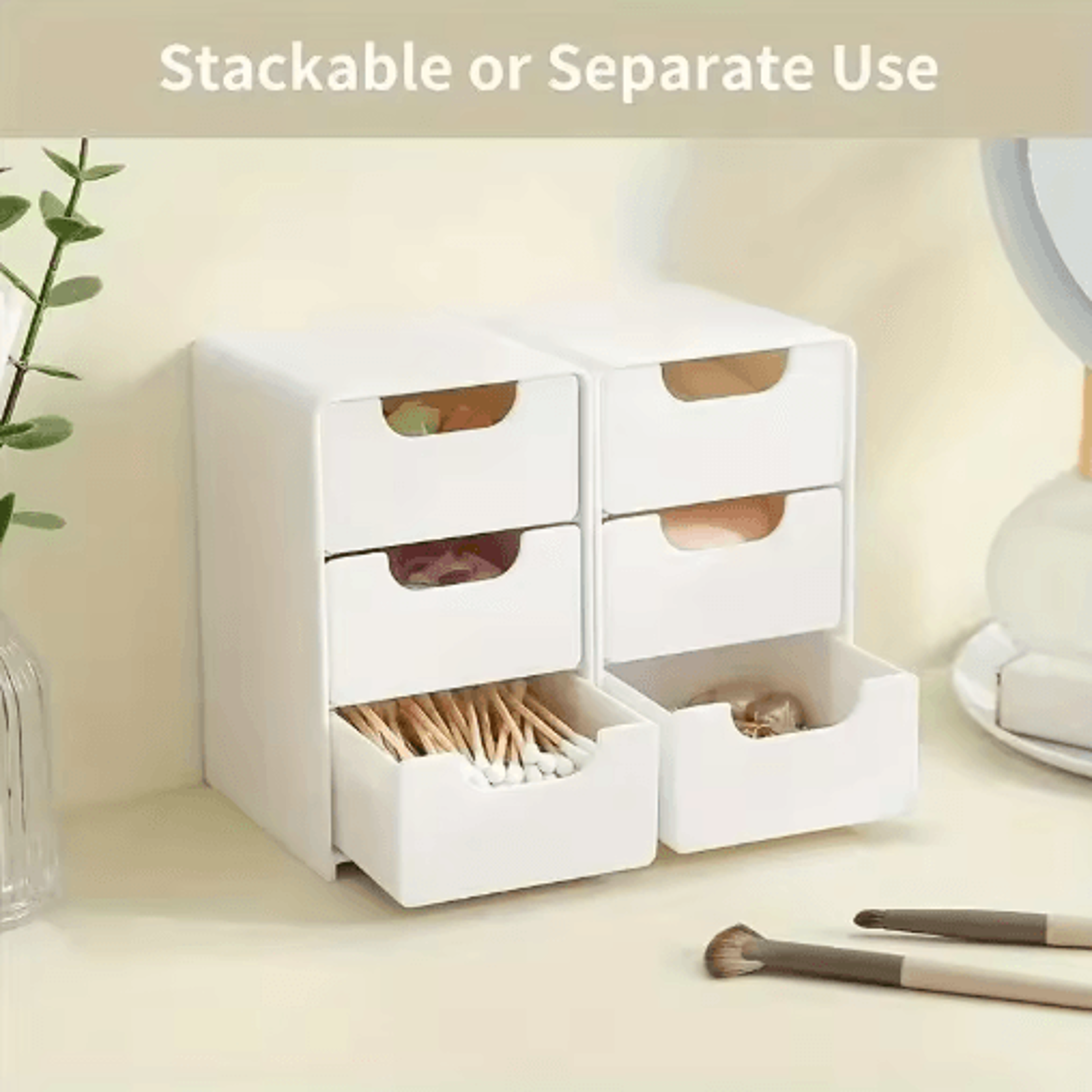 3-tier desktop drawer organizer – plastic storage box for stationery & office supplies