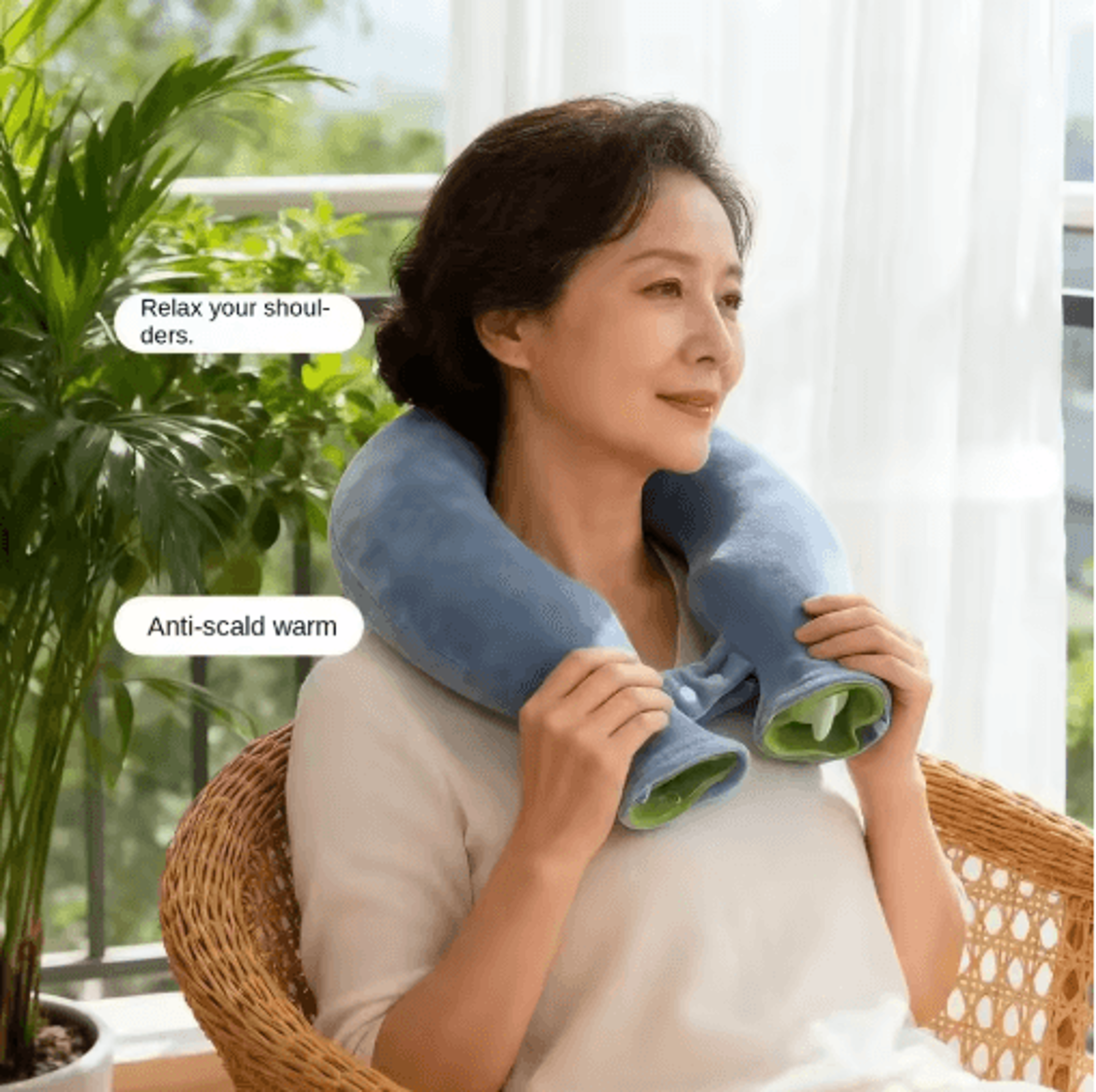 u-shaped neck & shoulder hot water bag – reusable winter warming pad