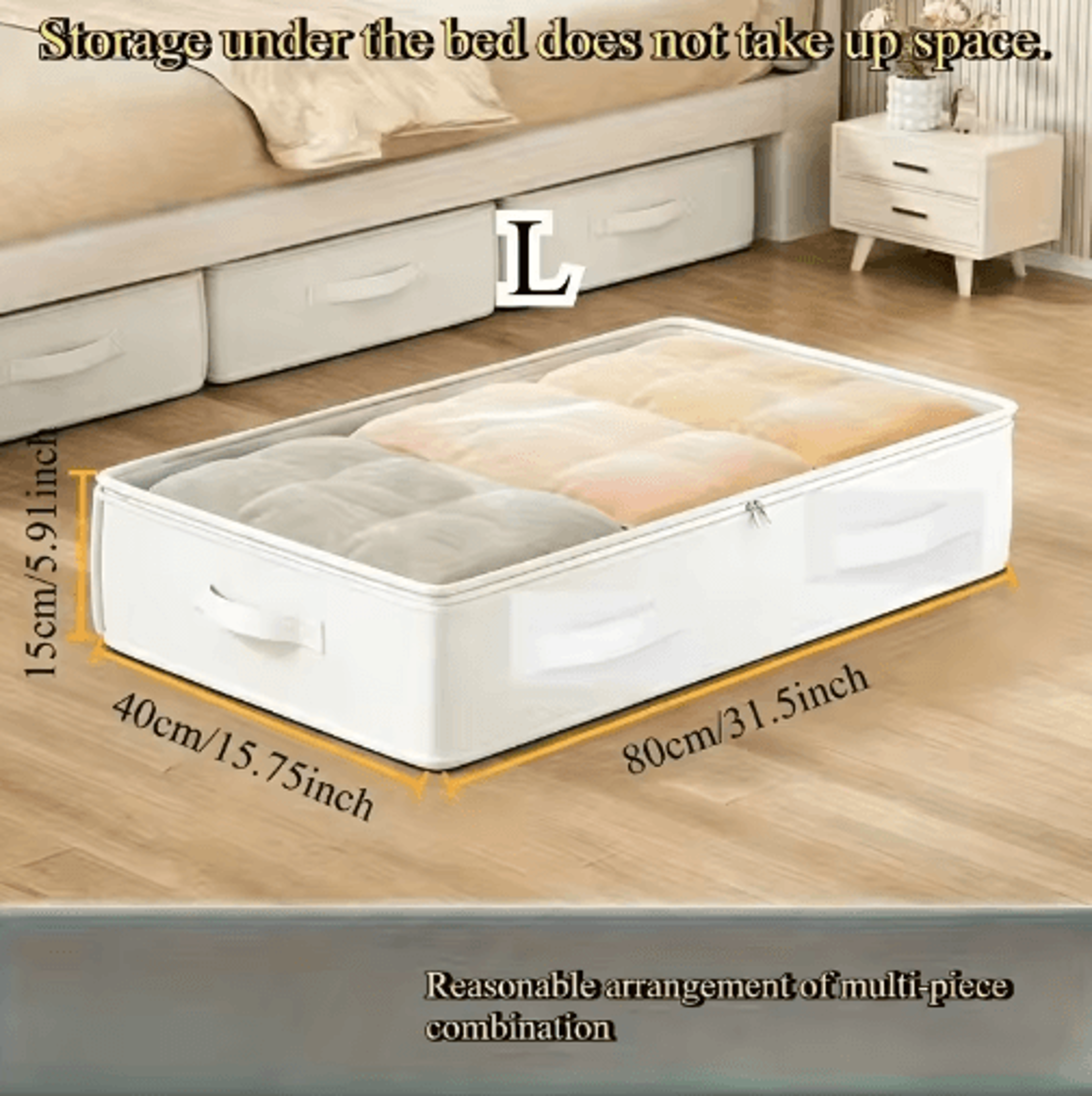 Foldable Under Bed Storage Bag  FlipTop Organizer For Blankets  Quilts 1