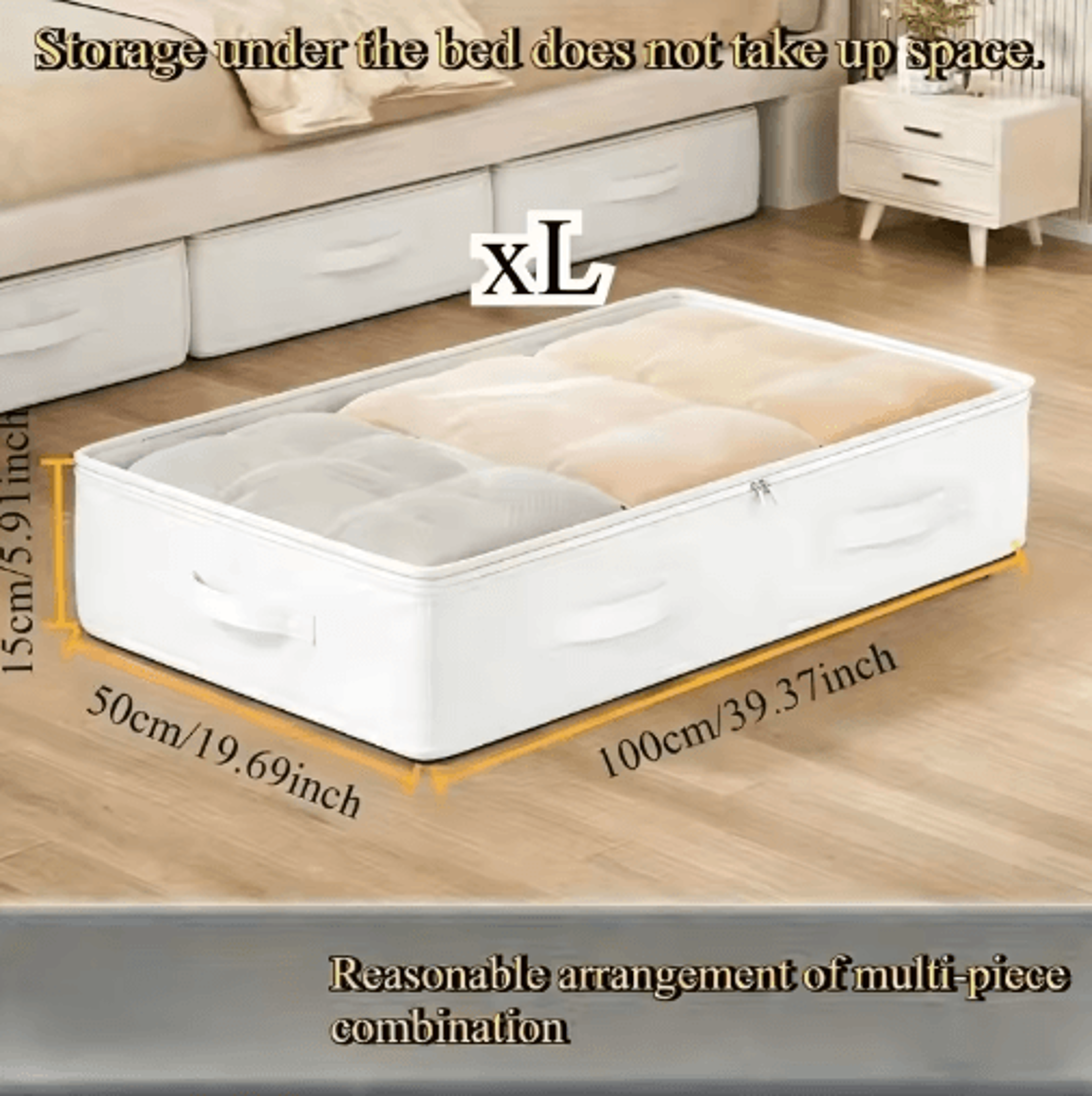Foldable Under Bed Storage Bag  FlipTop Organizer For Blankets  Quilts 2
