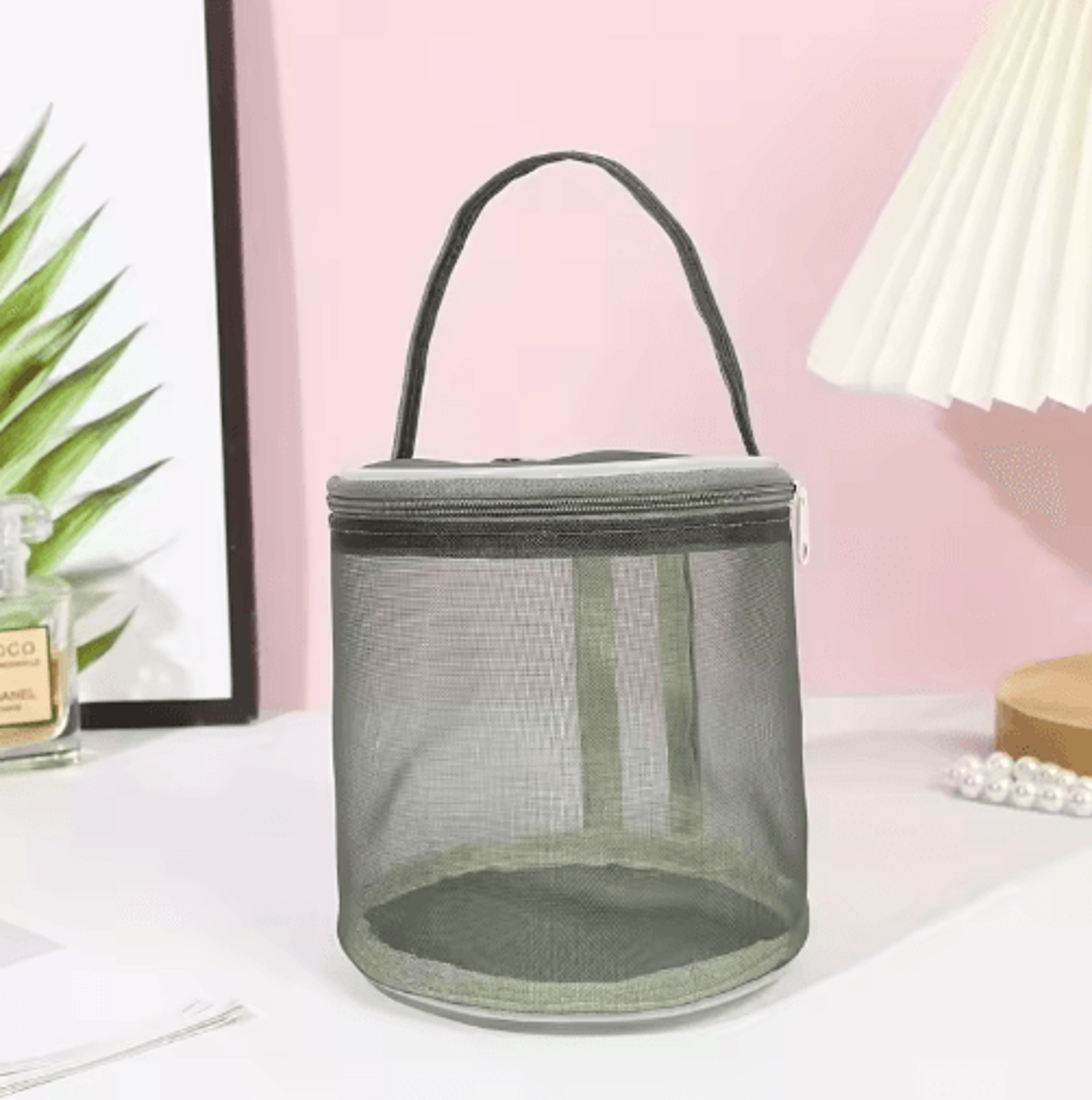 Colorful Nylon Mesh Yarn Storage Bag  Zipper Knitting  Crochet Organizer 1
