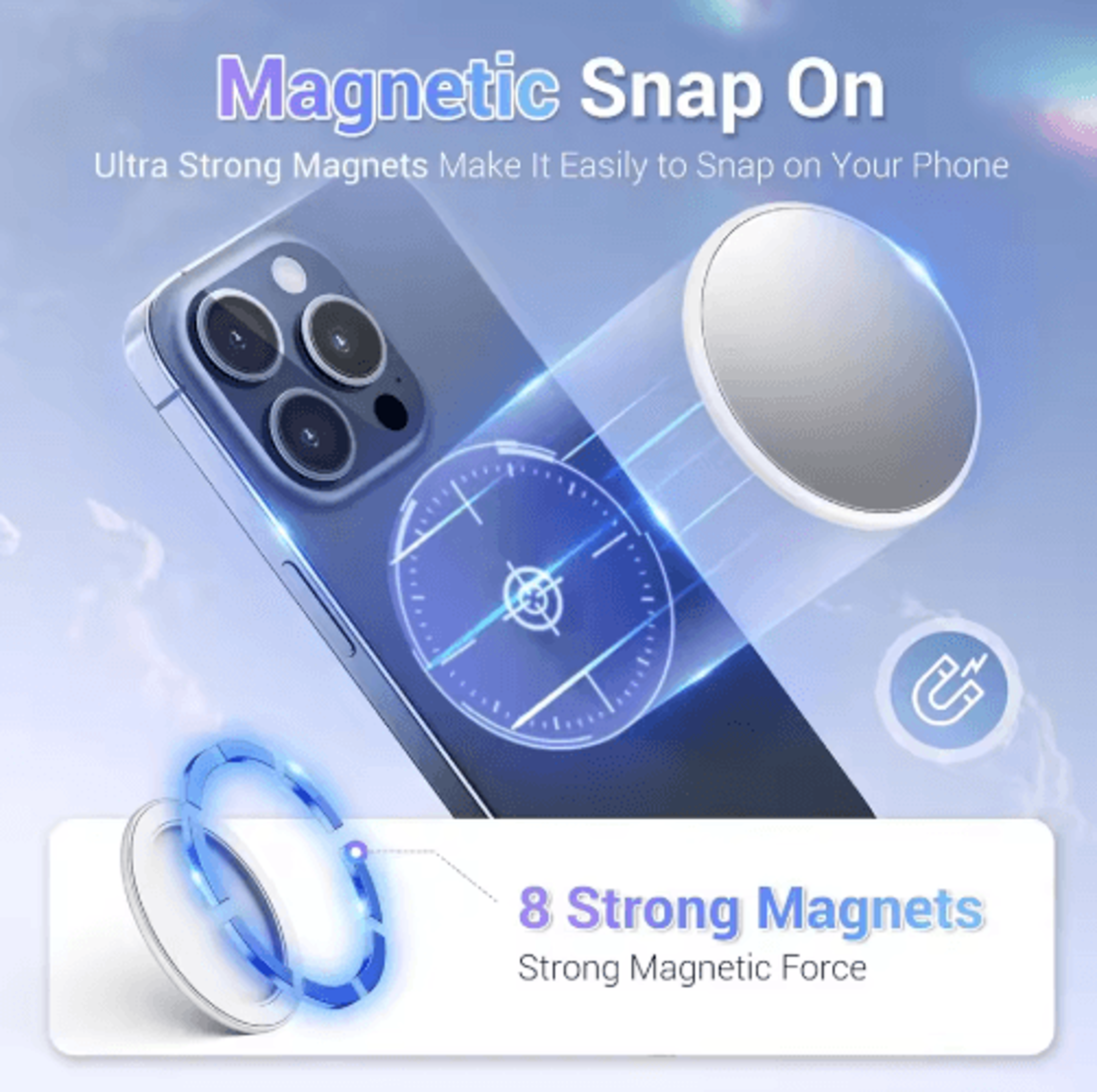 Magnetic Back Camera Selfie Mirror  Slim Convex Phone Mirror For Vlogging 5