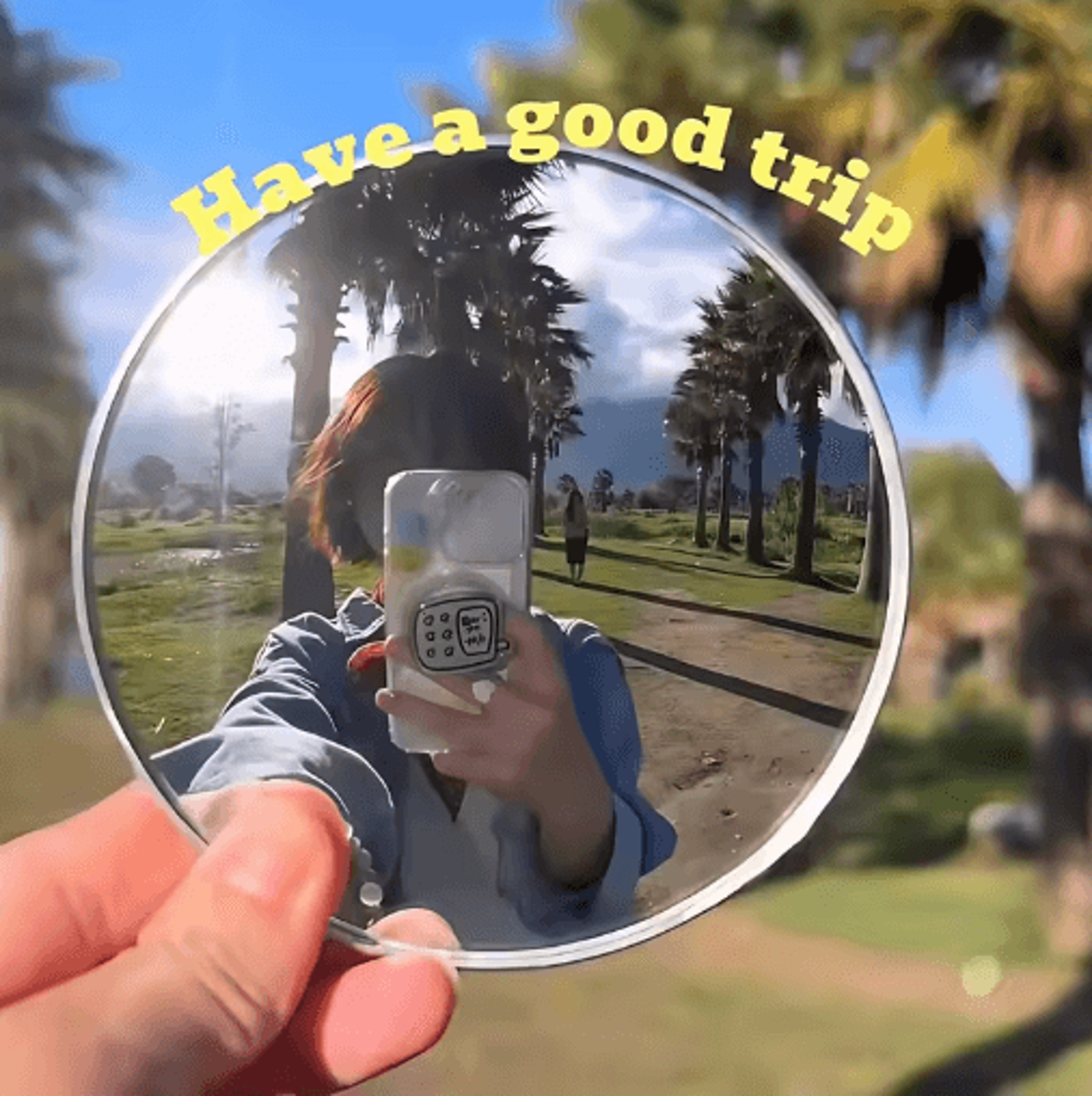 Round Convex Selfie Mirror  WideAngle Travel Photography Prop 9