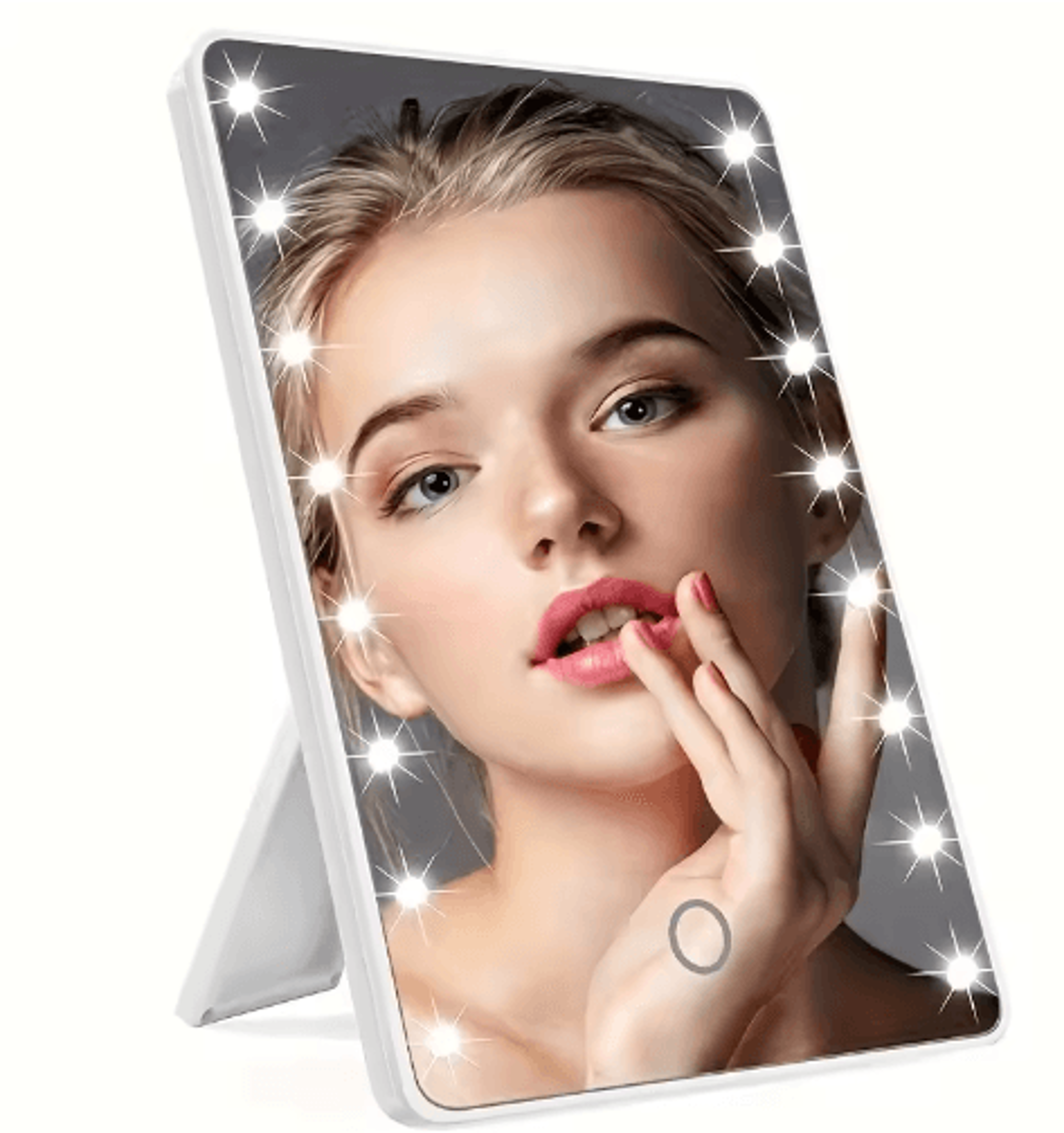 16-led makeup mirror – dimmable touch control tabletop vanity mirror