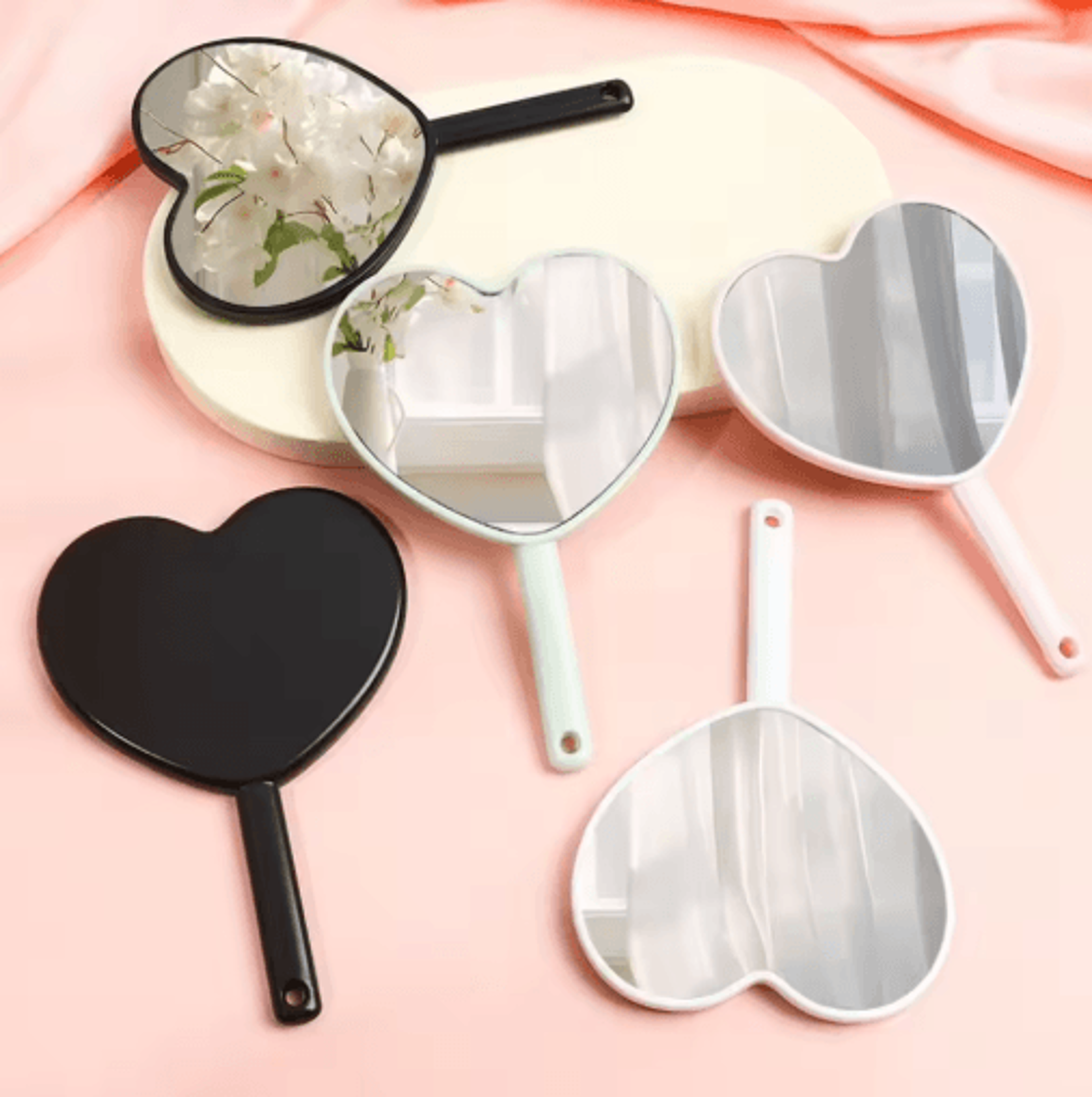 sweet heart makeup mirror – cute portable handheld beauty mirror