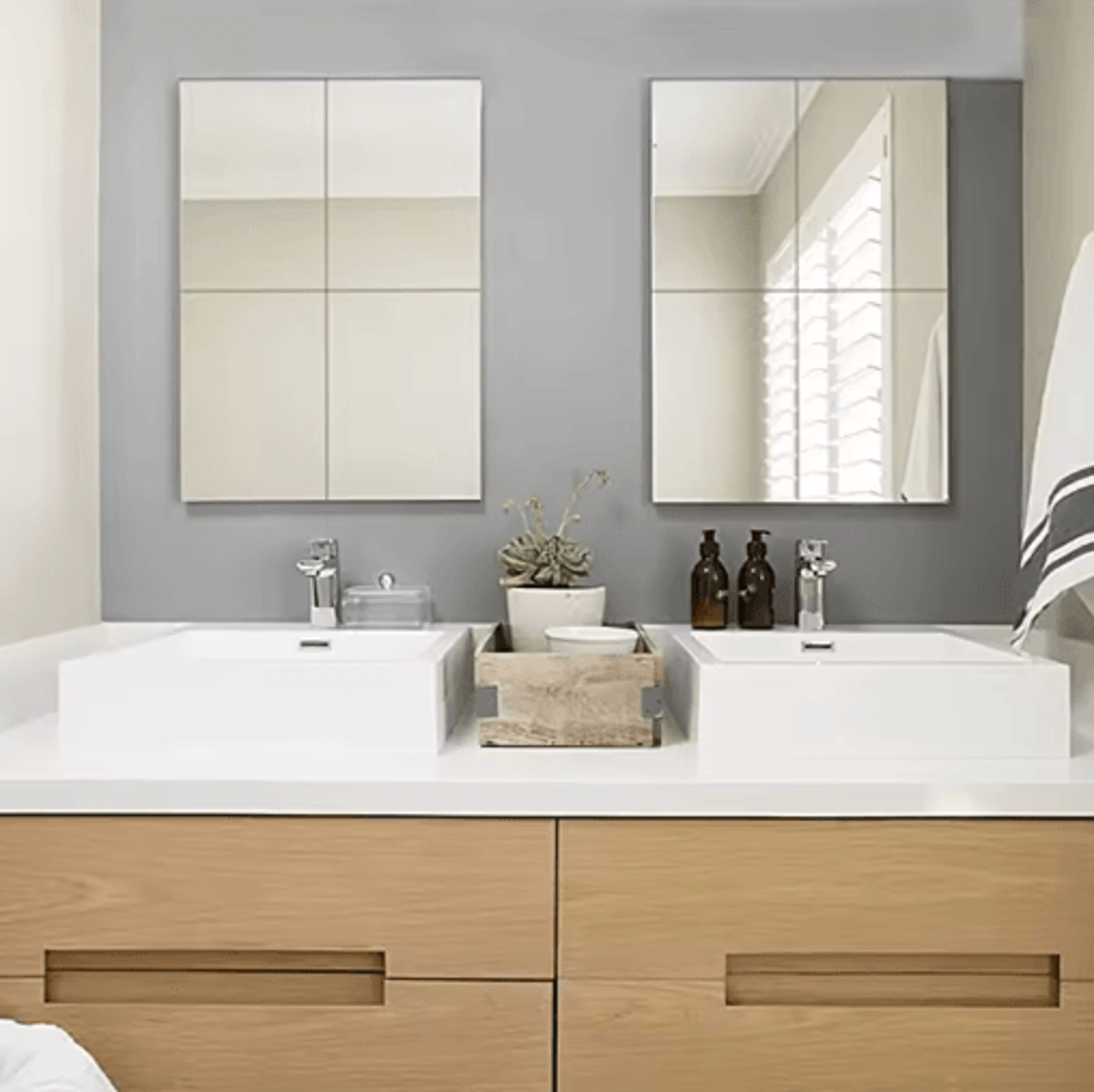 4Pcs Flexible Acrylic Mirror Sheets  NonGlass DIY Wall Mirror Tiles With Adhesive Stickers 3