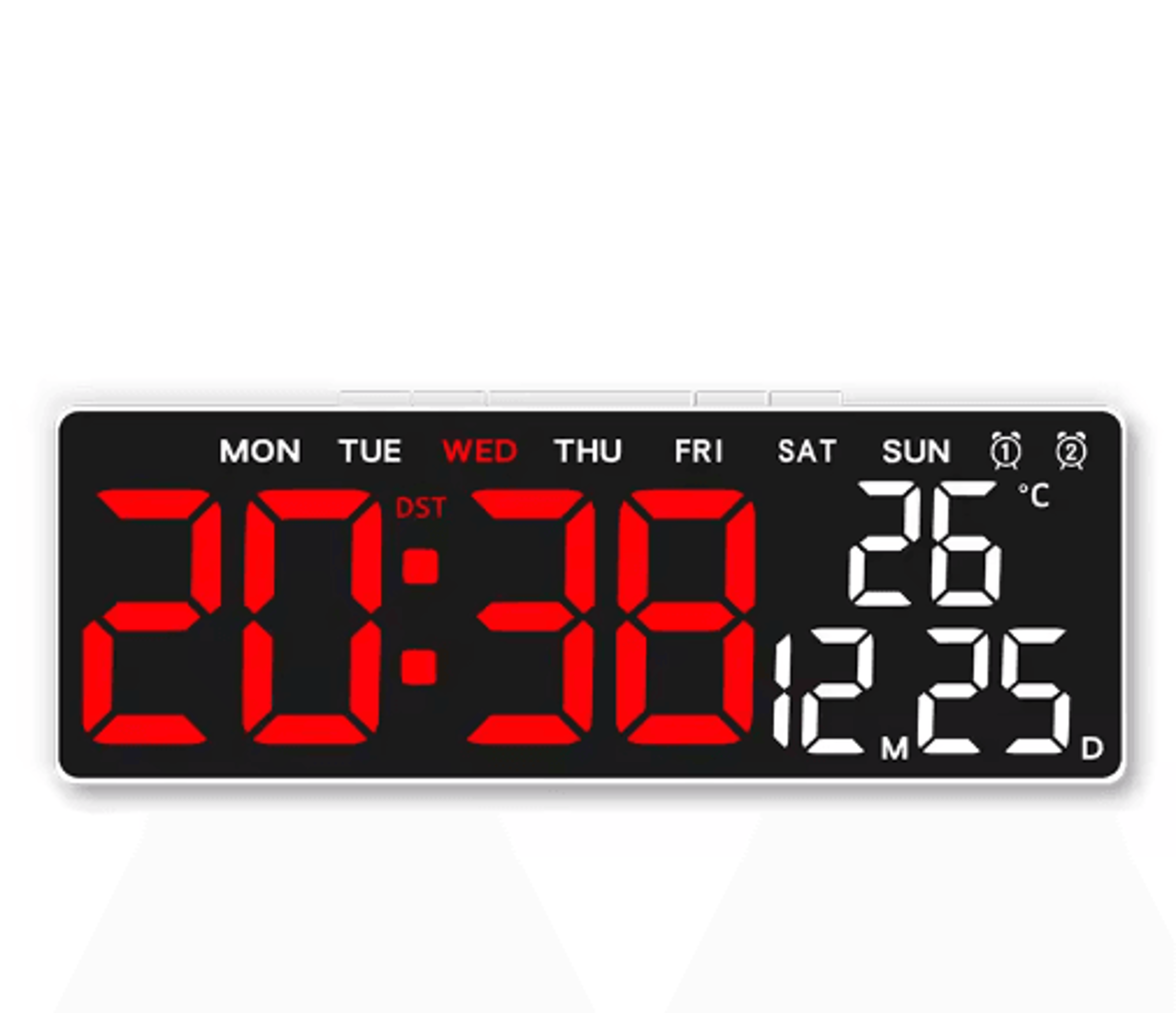 USB Digital Alarm Clock  Dual Alarm LED Desk Clock With Adjustable Brightness 2