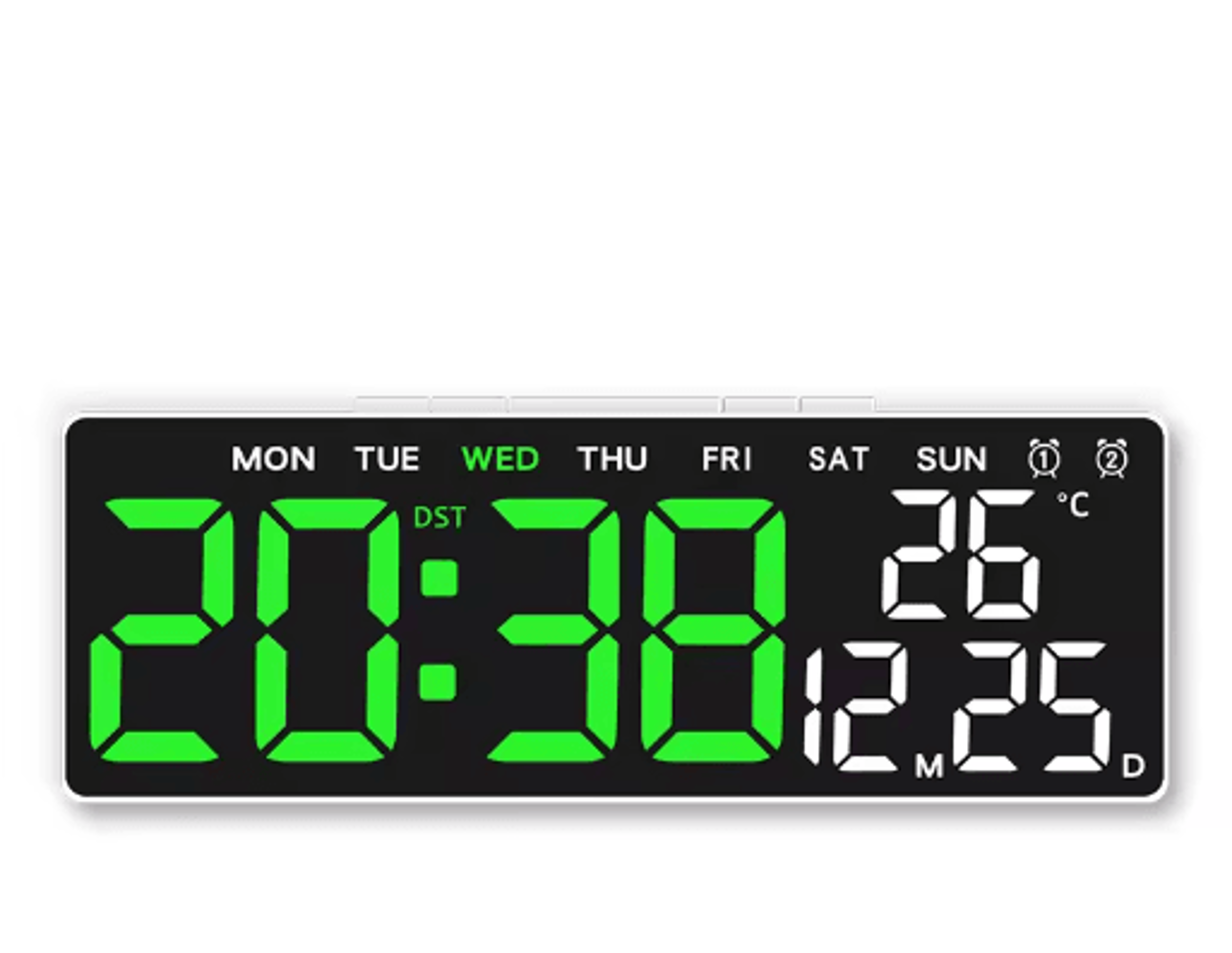 USB Digital Alarm Clock  Dual Alarm LED Desk Clock With Adjustable Brightness 5