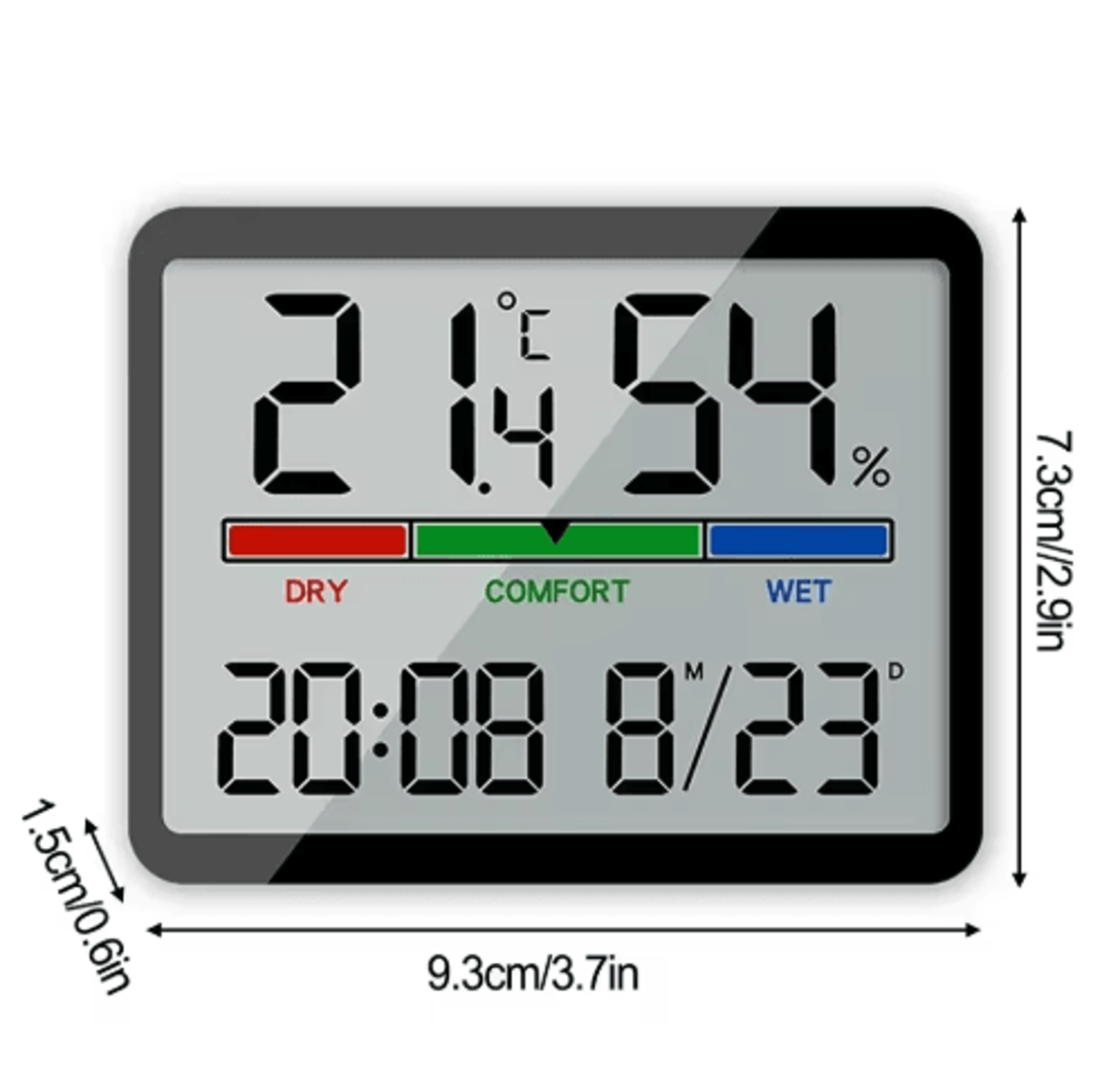 Mini Digital Temperature Clock  Magnetic BatteryPowered LCD Wall  Desktop Clock 3