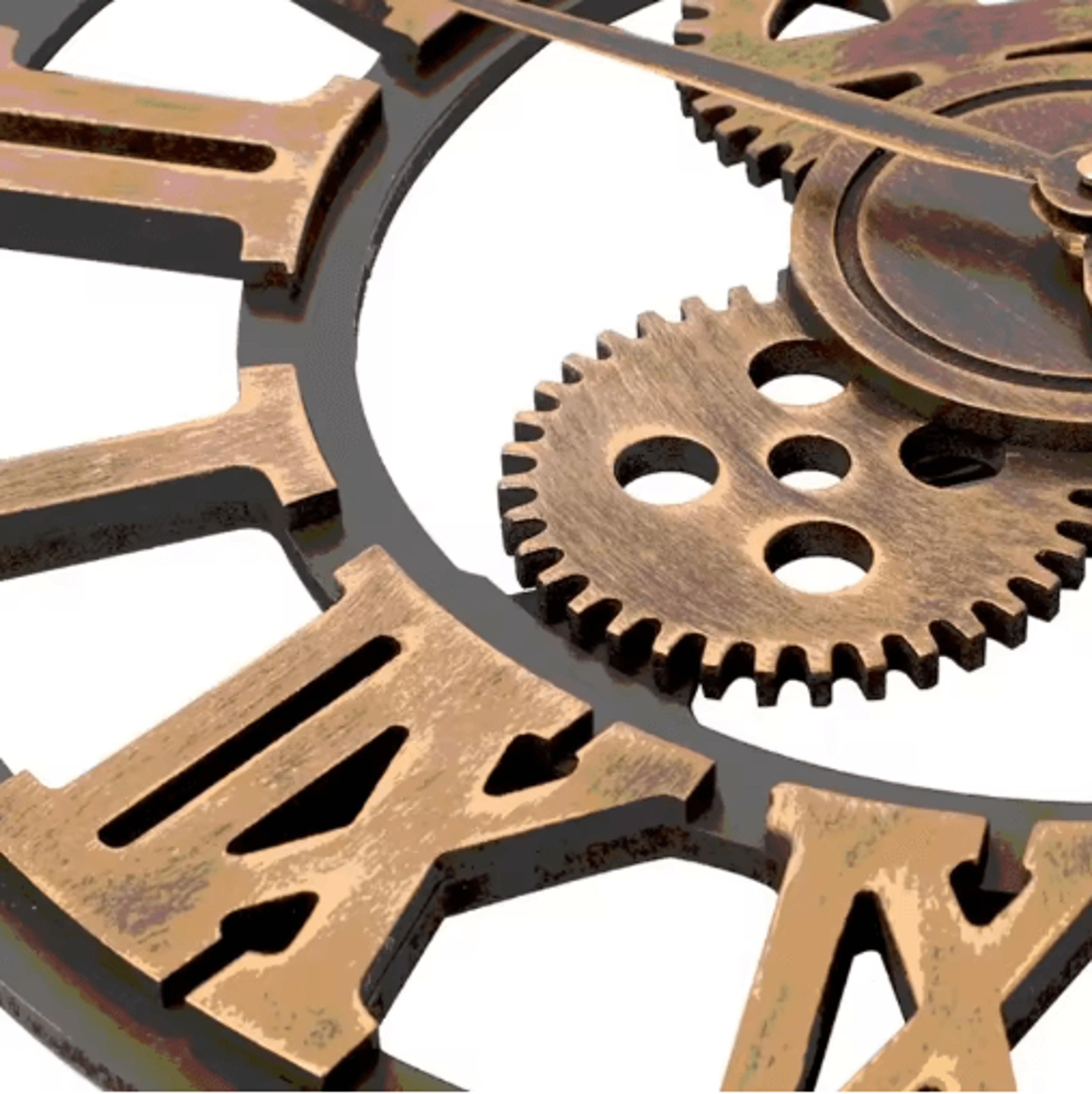 Industrial Moving Gear Wall Clock  Rustic Metal Decorative Clock 303540CM 7