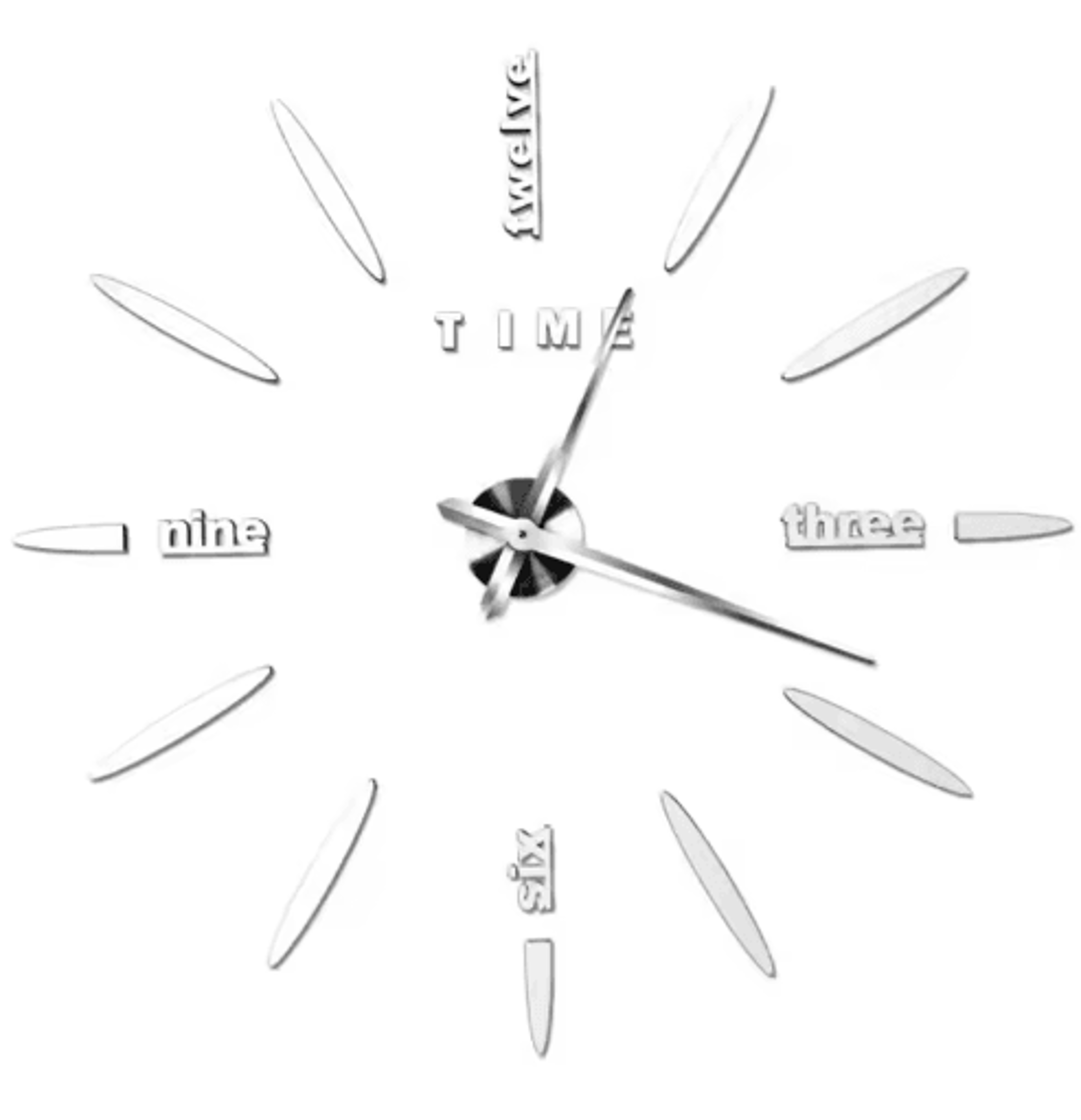 Large Roman Numeral Mirror Wall Clock  2D3D DIY Acrylic Quartz Clock Sticker 1