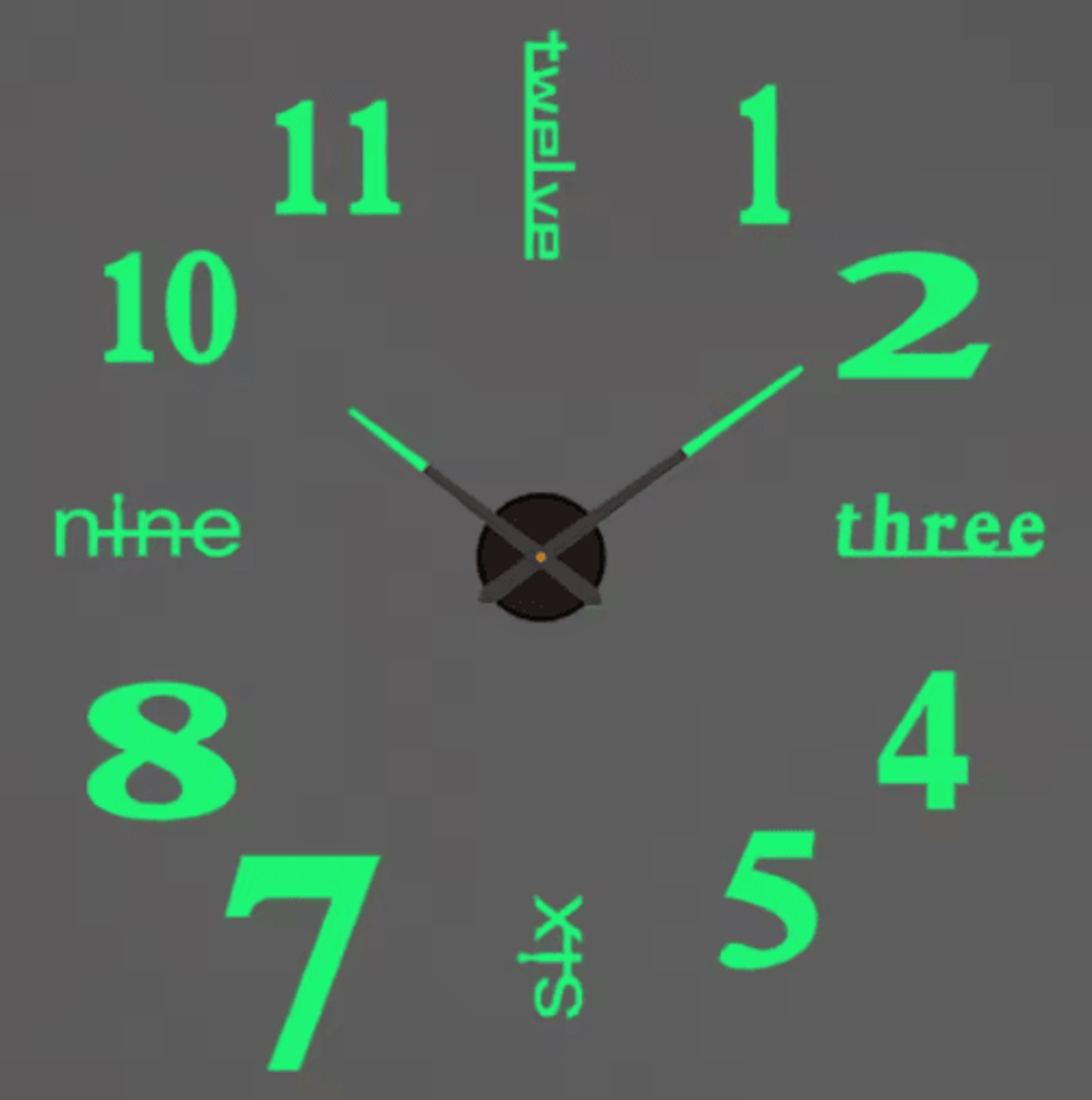 Large Roman Numeral Mirror Wall Clock  2D3D DIY Acrylic Quartz Clock Sticker 6