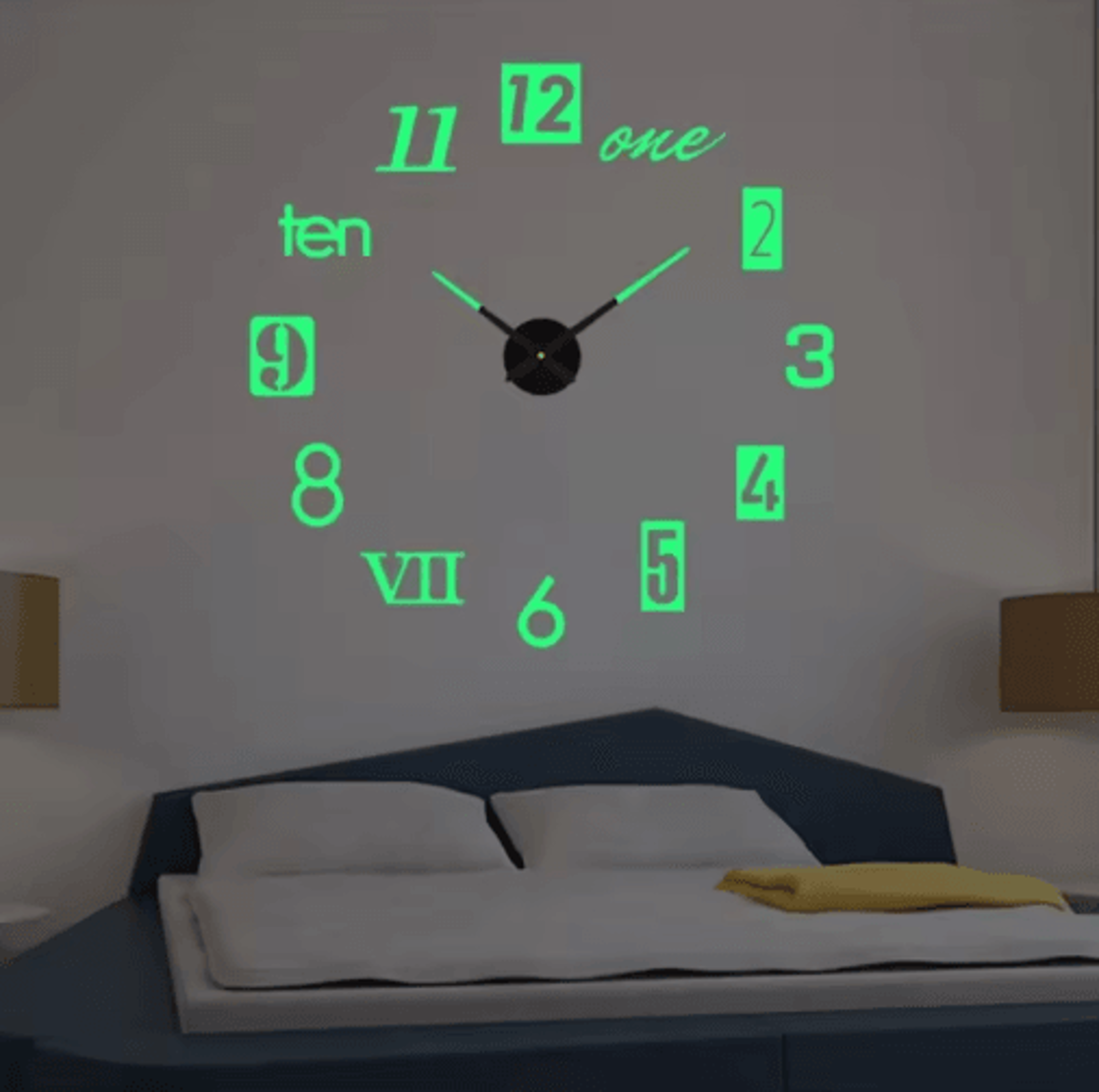 Large Roman Numeral Mirror Wall Clock  2D3D DIY Acrylic Quartz Clock Sticker 24
