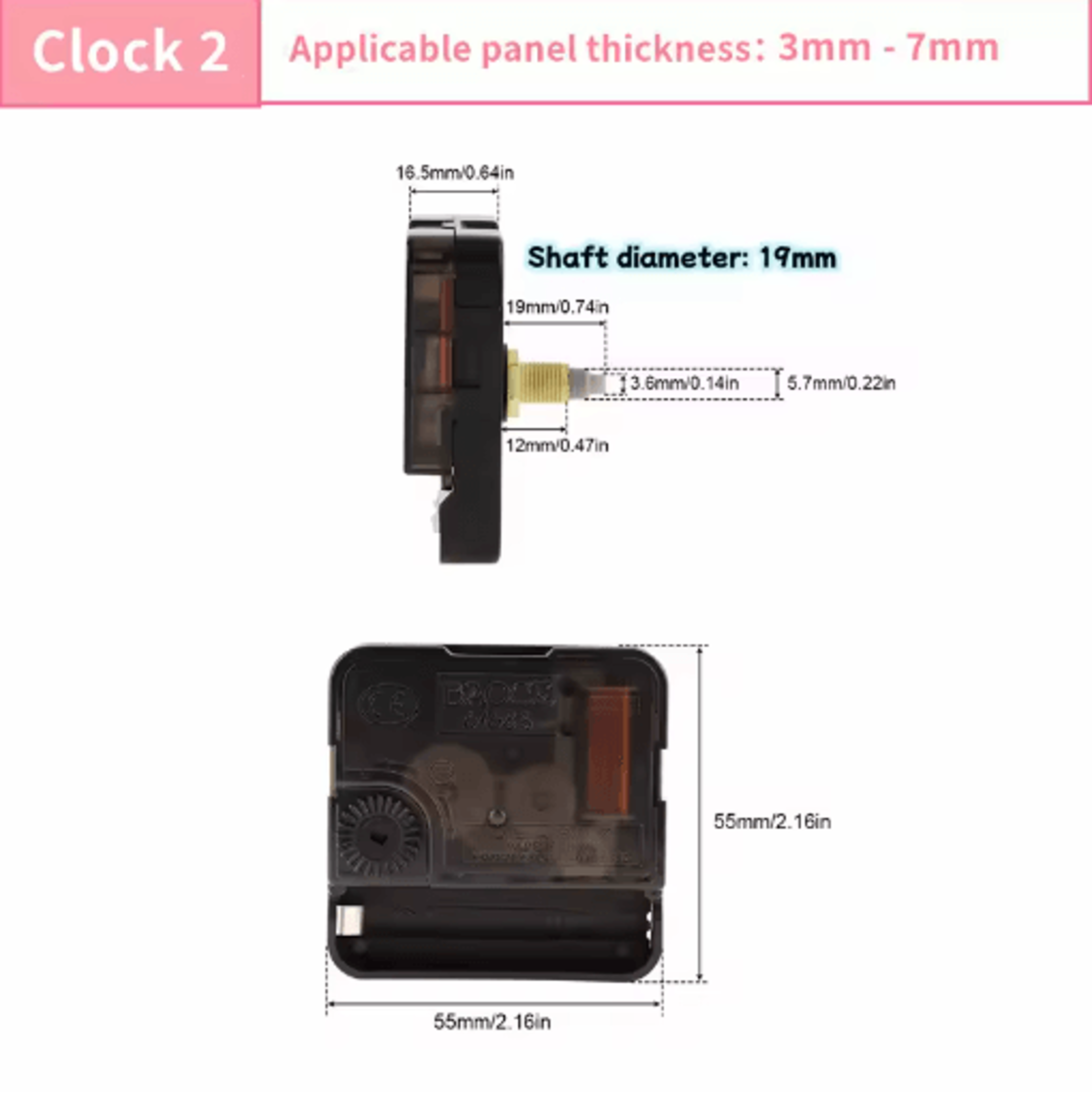 Long Shaft Silent Quartz Clock Movement  DIY Wall  Table Clock Repair Mechanism 9