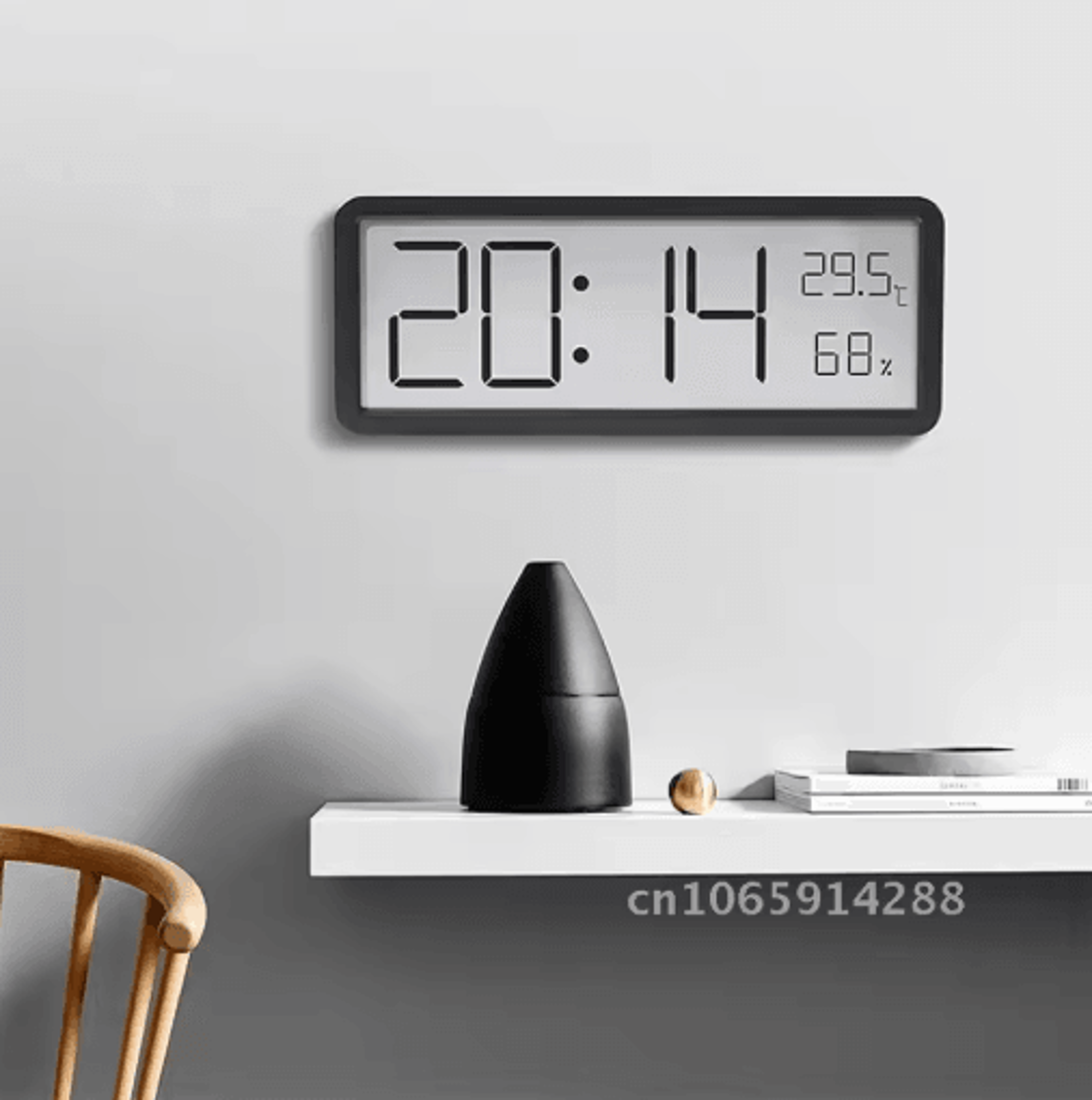 multifunctional led wall clock – digital temperature, humidity & alarm display