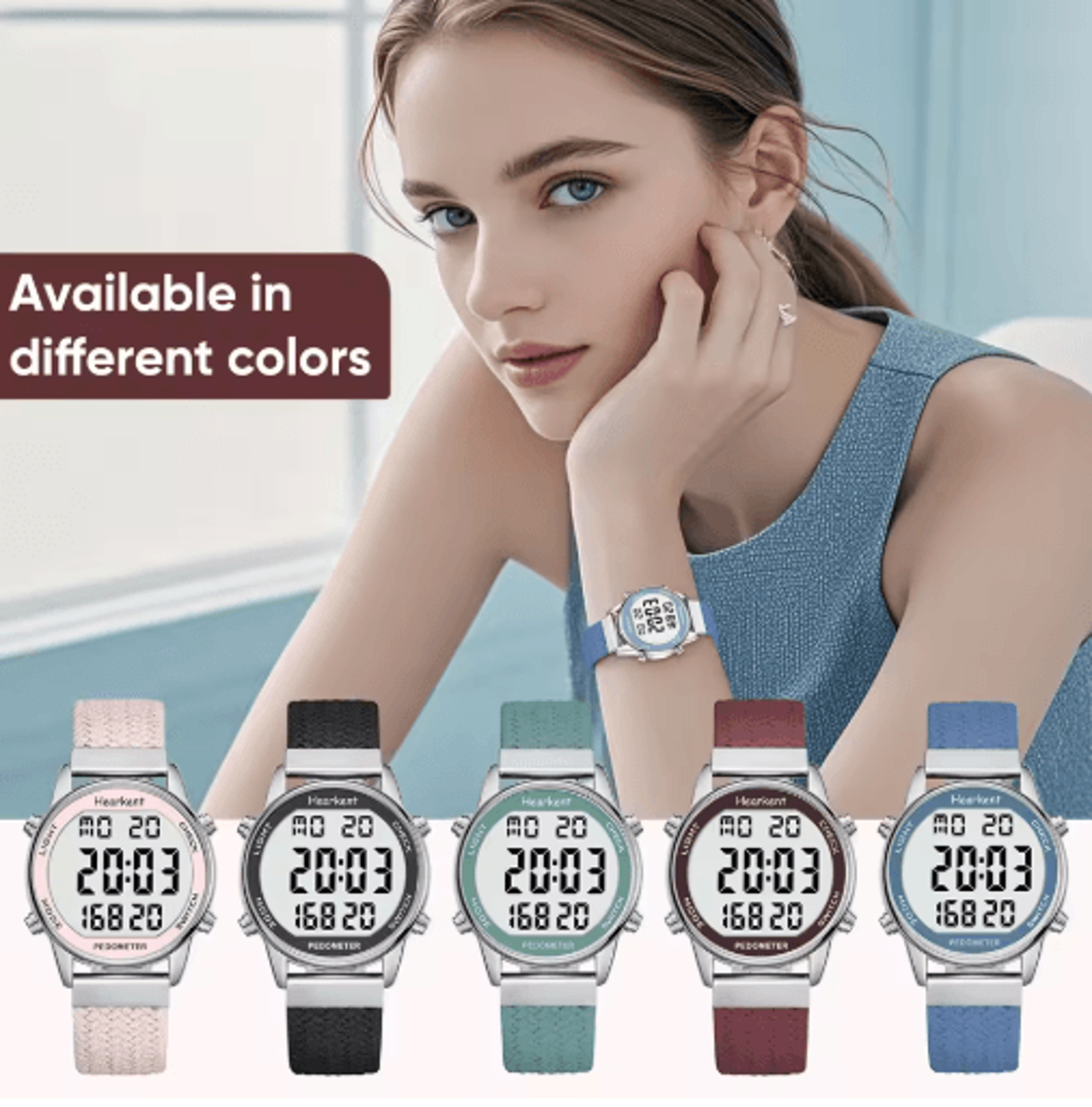 Hearkent Digital Pedometer Watch  Step Counter  Walking Fitness Tracker For Women 6