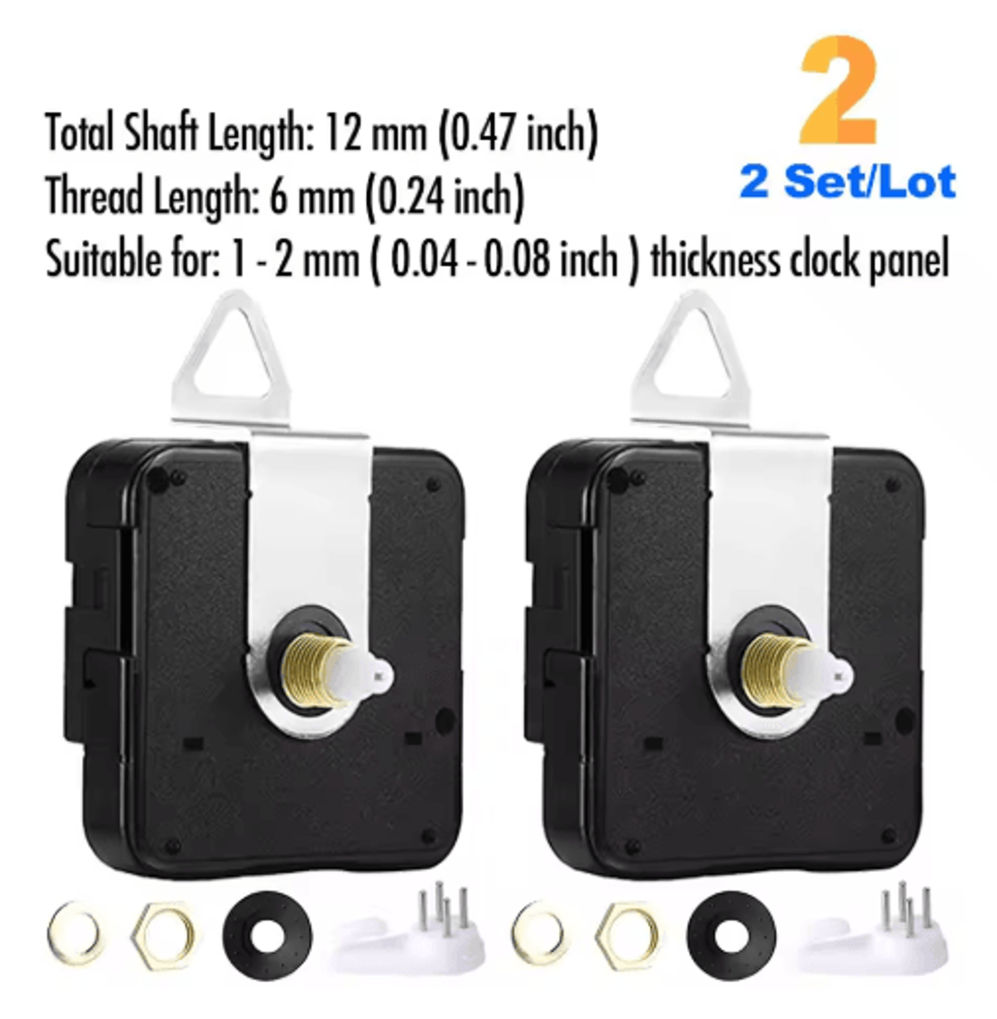 MCDFL Silent Quartz Clock Mechanism  Long Shaft DIY Wall  Table Clock Movement 2