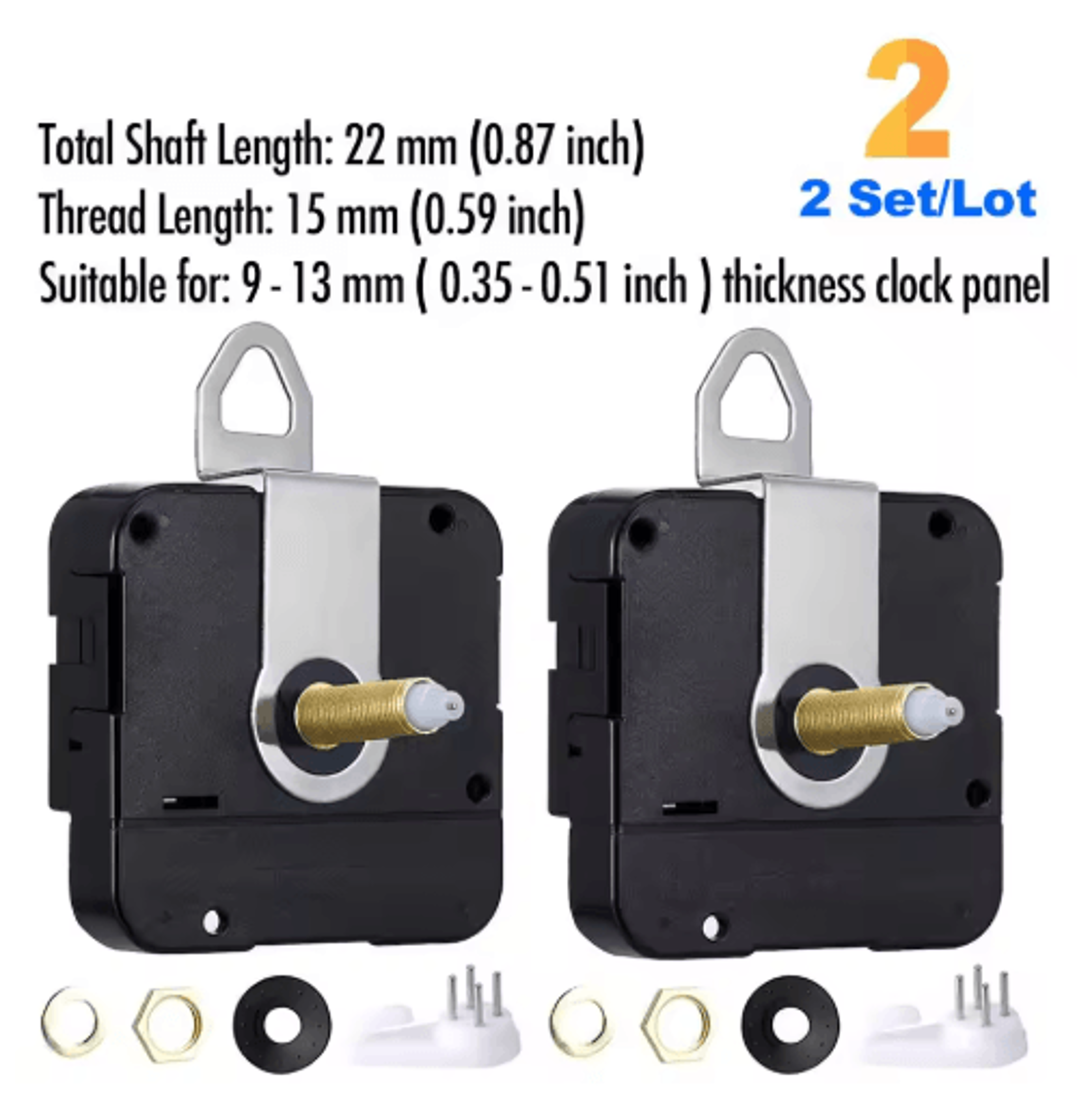MCDFL Silent Quartz Clock Mechanism  Long Shaft DIY Wall  Table Clock Movement 6