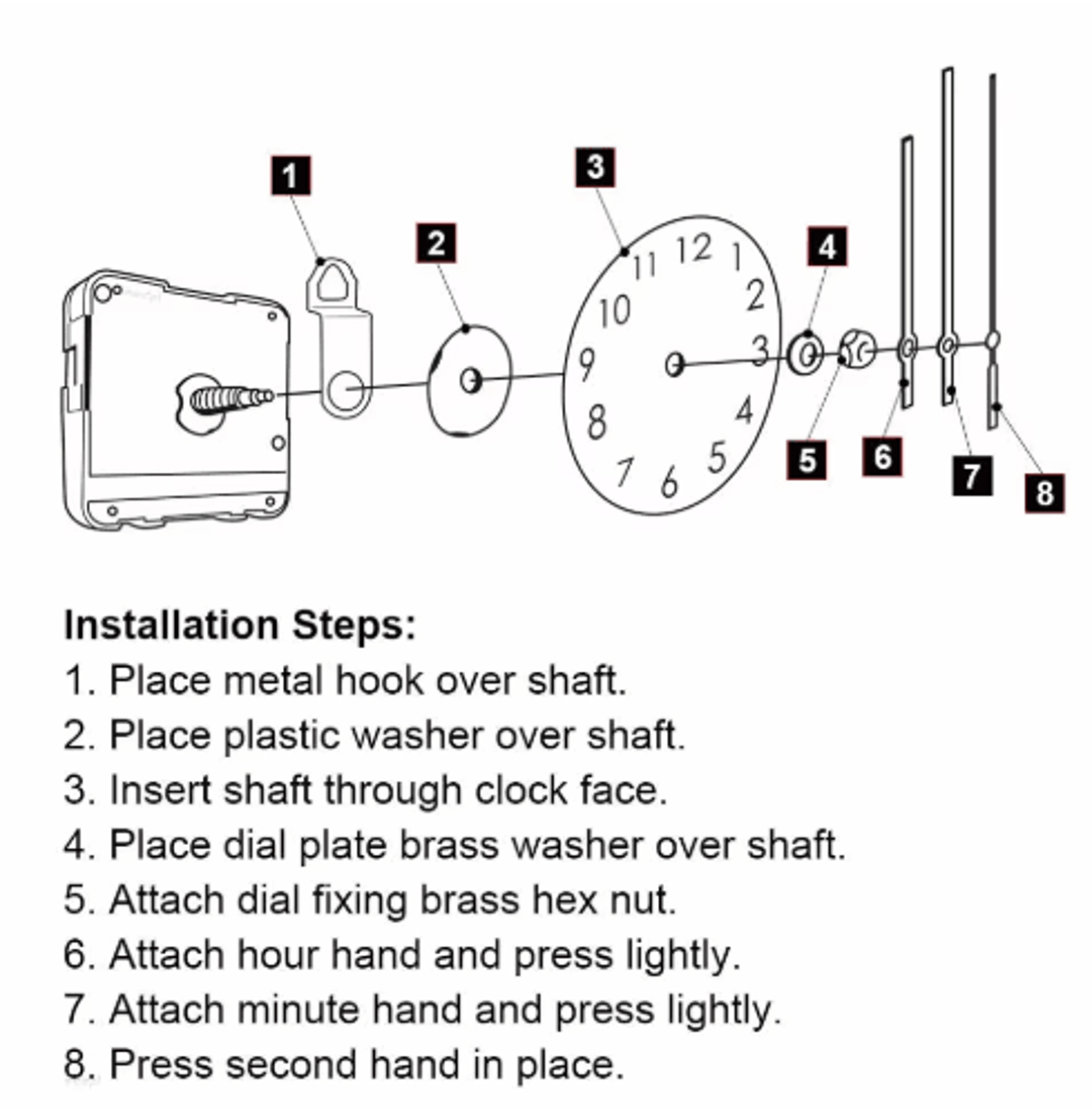 MCDFL Silent Quartz Clock Mechanism  Long Shaft DIY Wall  Table Clock Movement 11