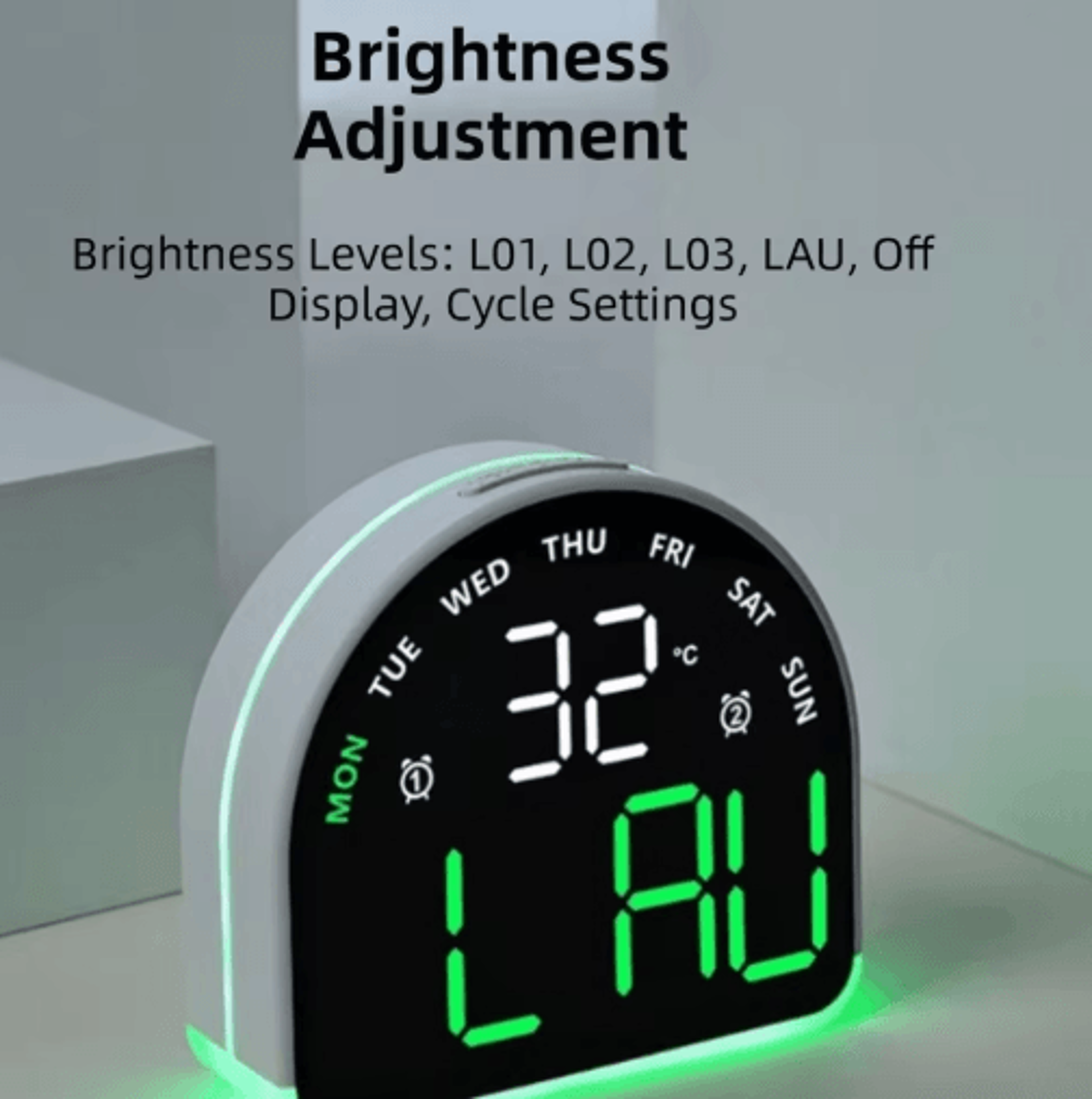 Multifunctional LED Alarm Clock  Ambient Light  Temperature Display With Auto Dimming 9