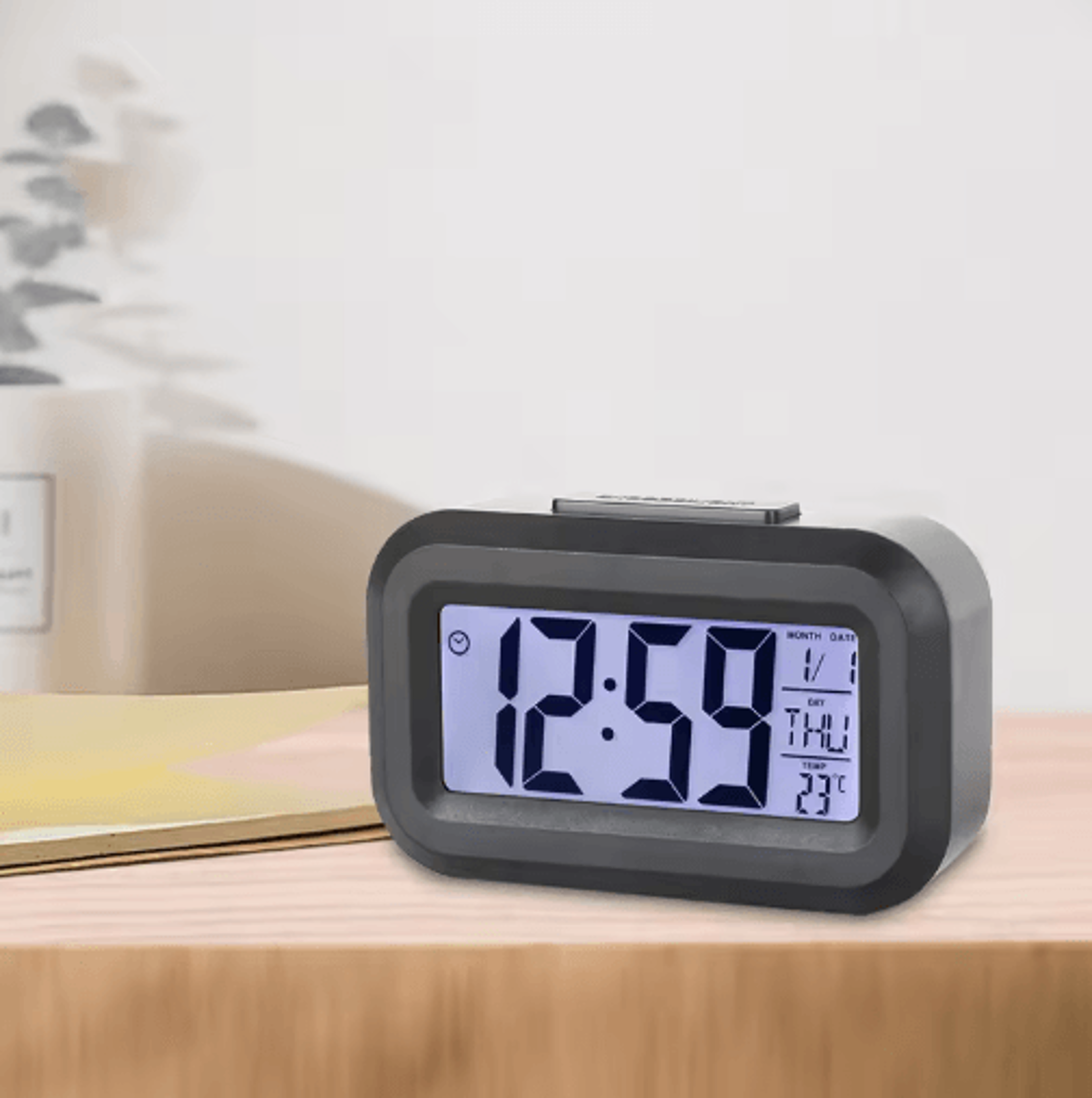 Mini Digital Snooze Alarm Clock  Temperature Date  Week Bedside Display 6